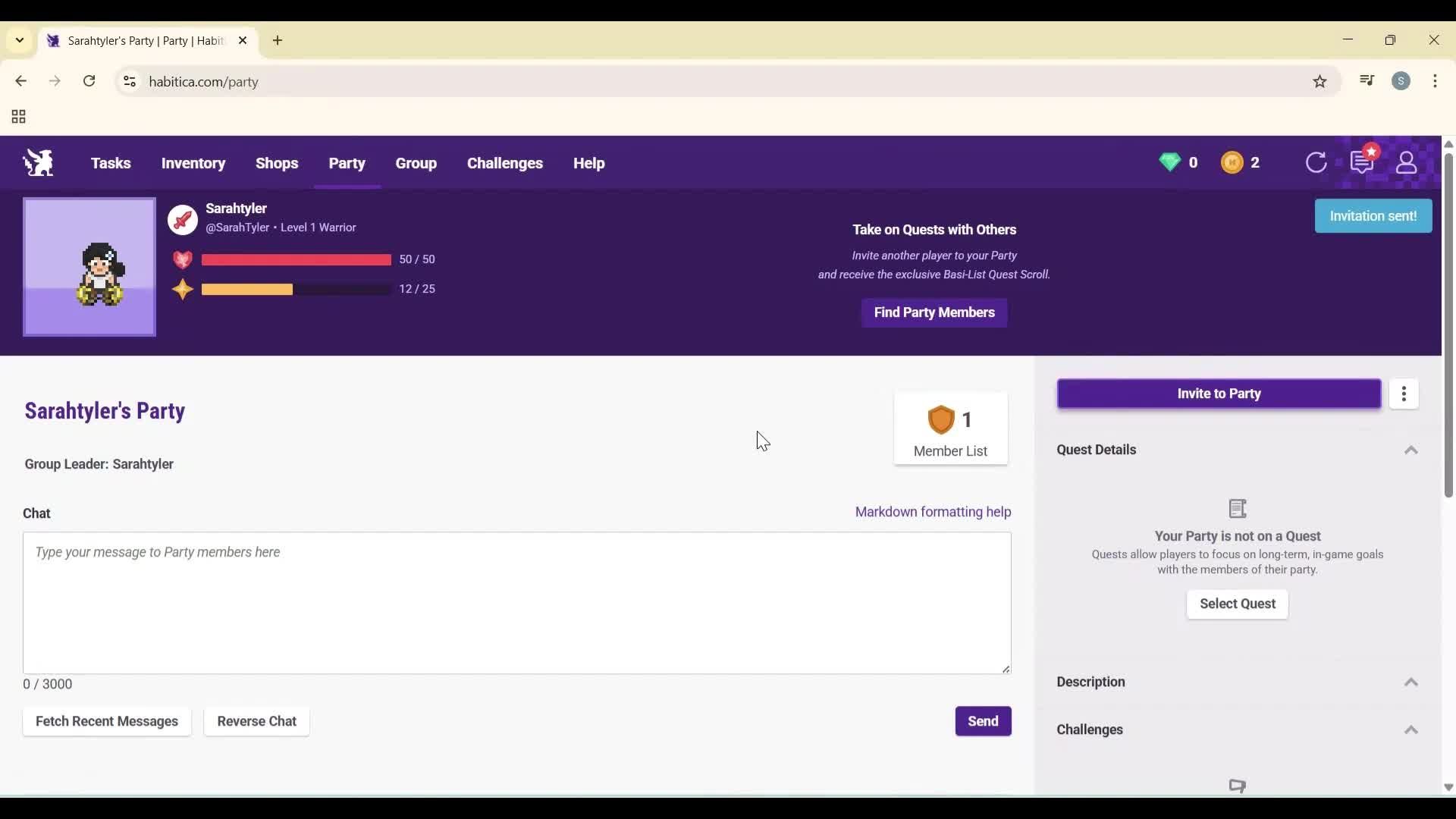 Inviting people screenshot