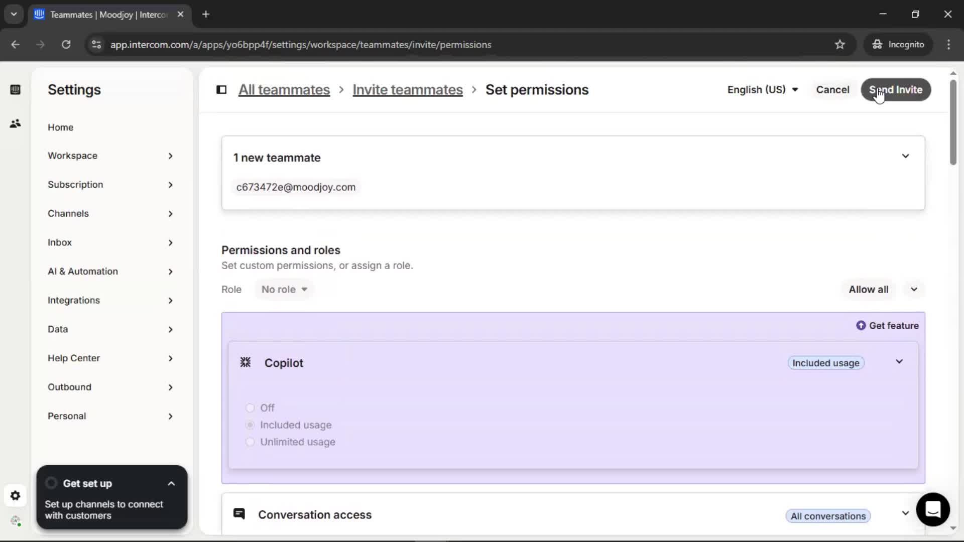 Inviting people screenshot