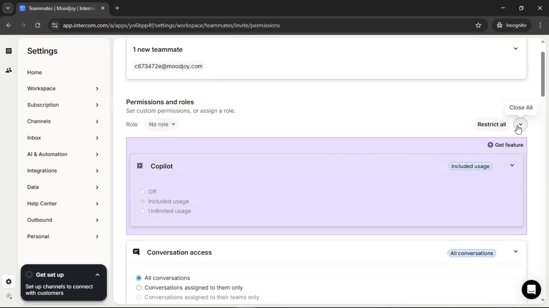 Inviting people screenshot
