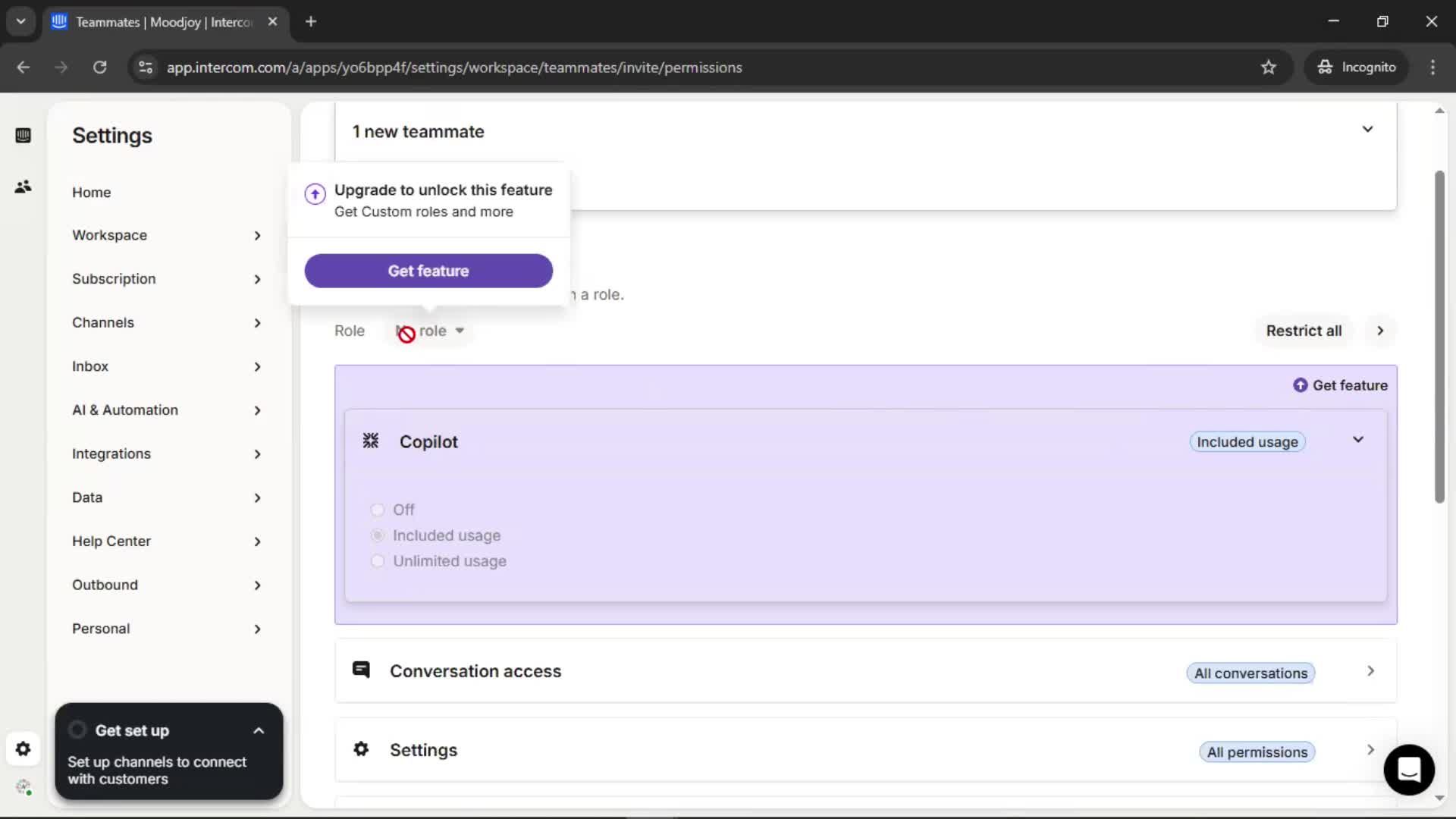 Inviting people screenshot