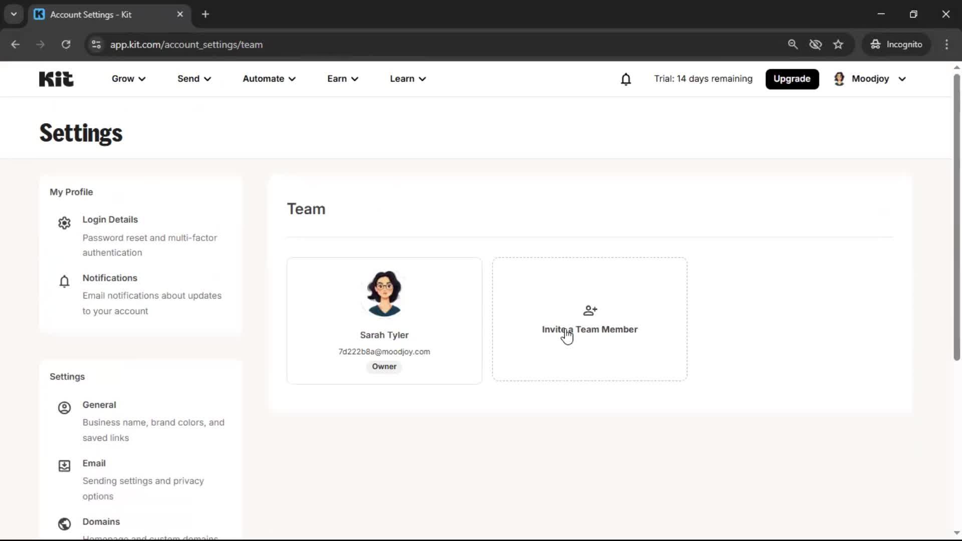 Inviting people screenshot
