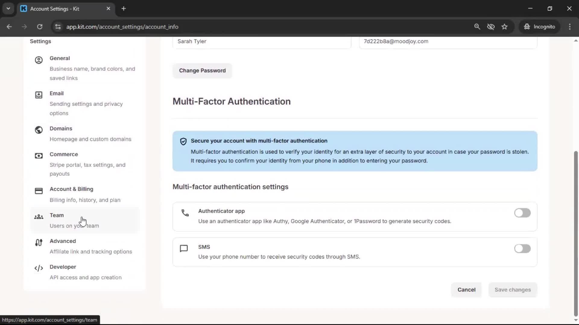 Inviting people screenshot