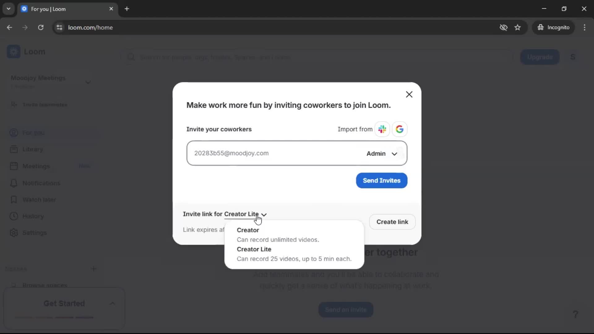 Inviting people on Loom video thumbnail