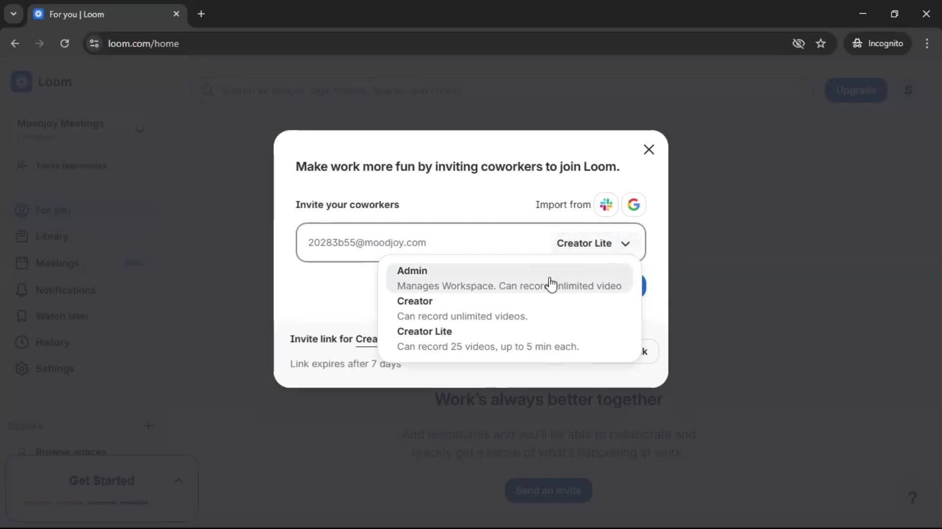 Inviting people on Loom video thumbnail