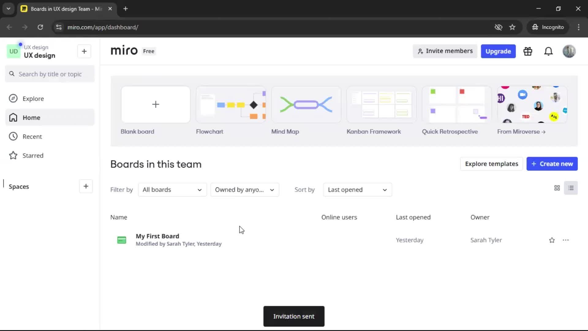 Inviting people screenshot