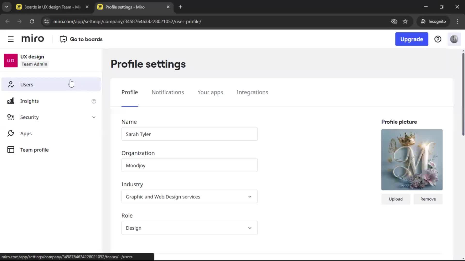 Inviting people screenshot