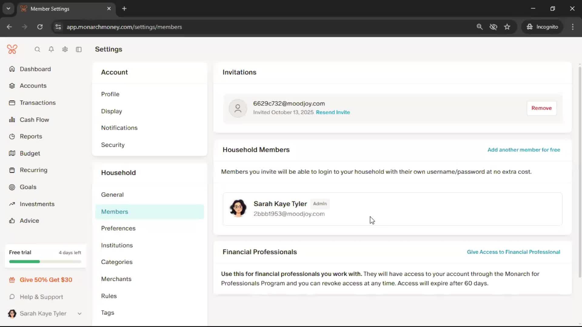 Inviting people screenshot