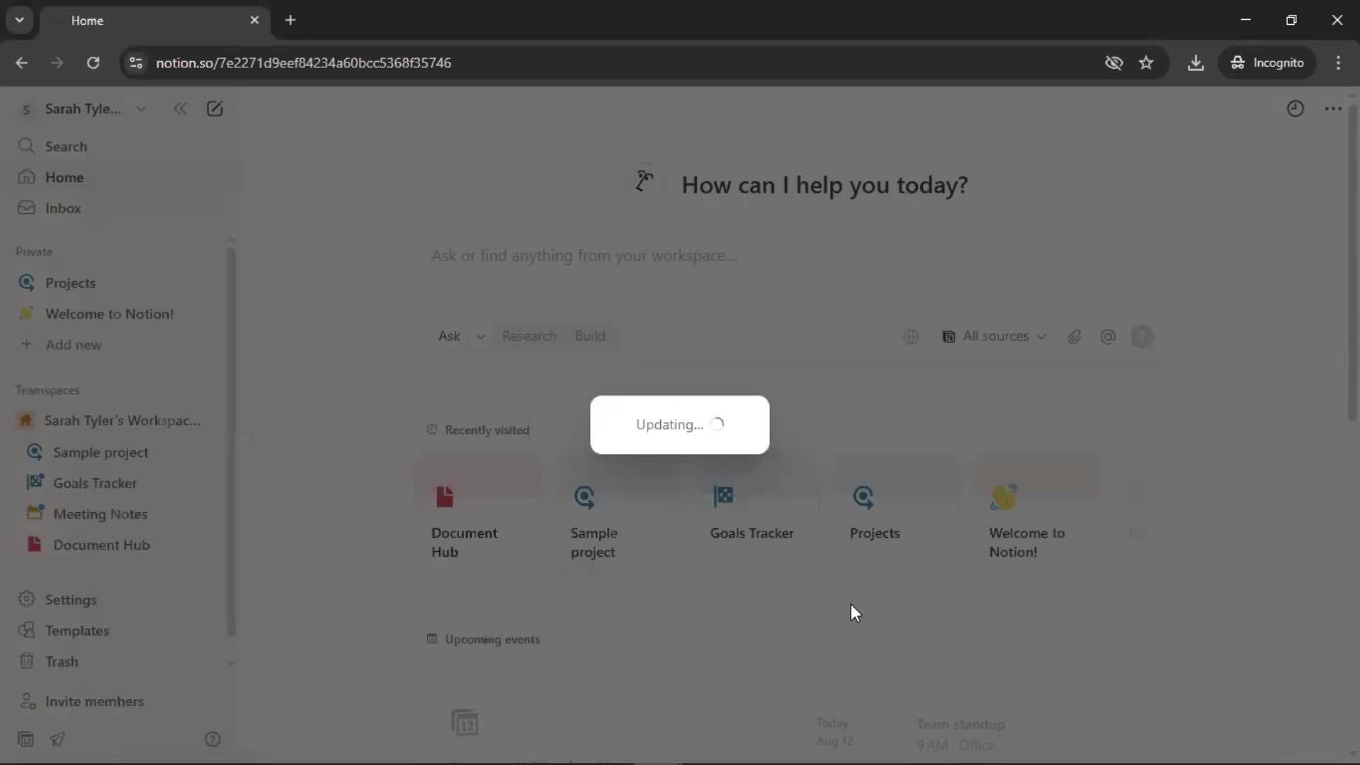 Inviting people screenshot
