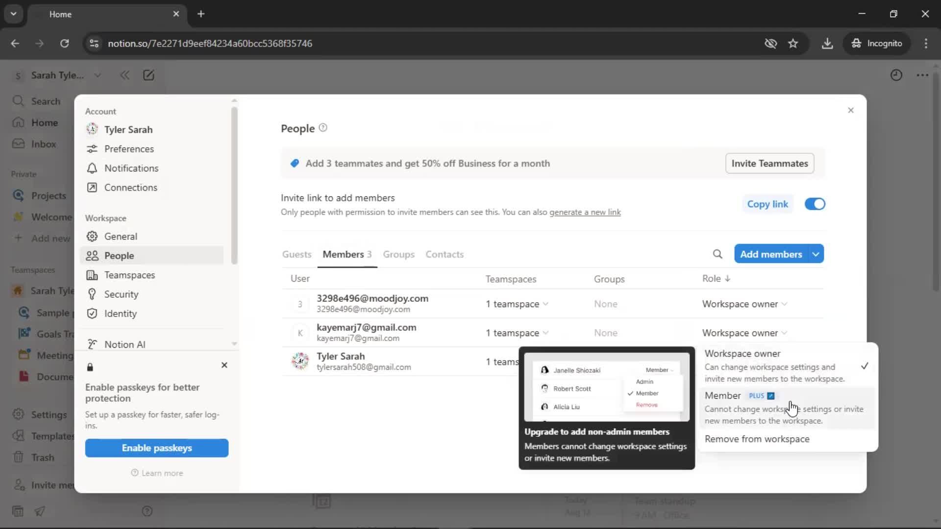 Inviting people screenshot