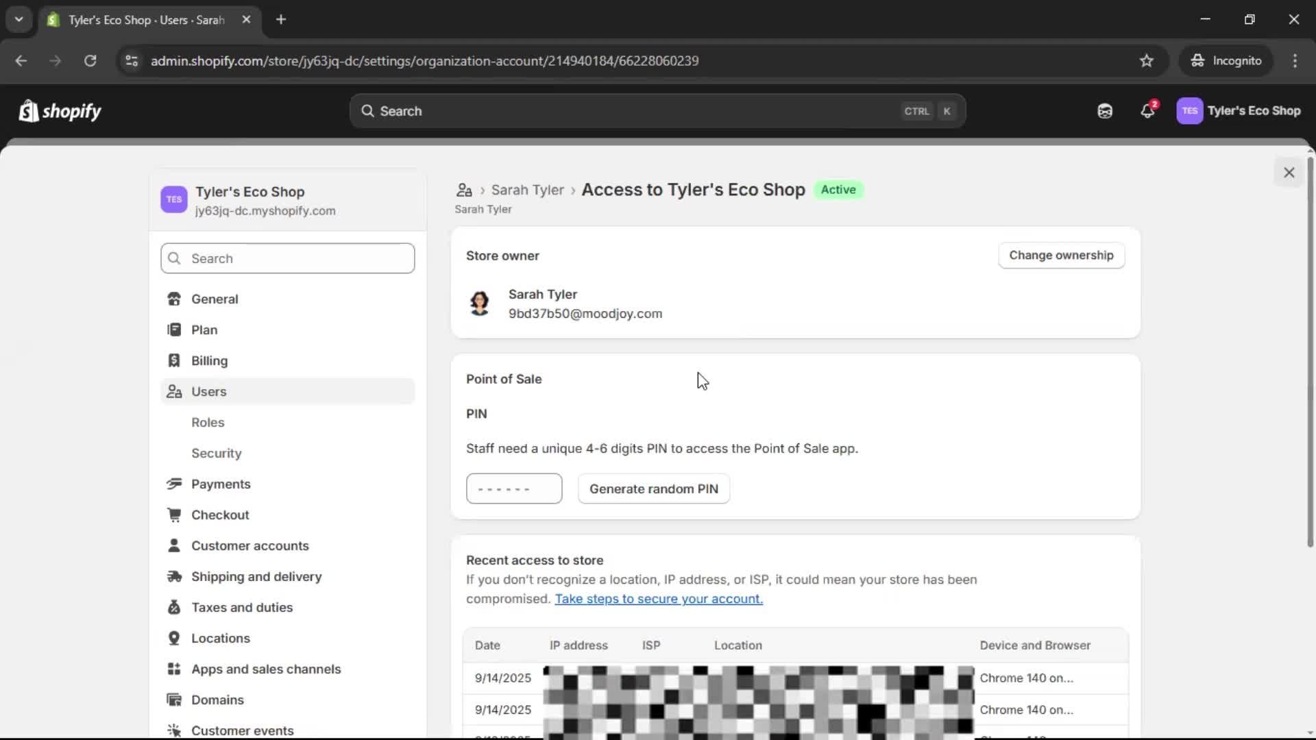 Inviting people screenshot