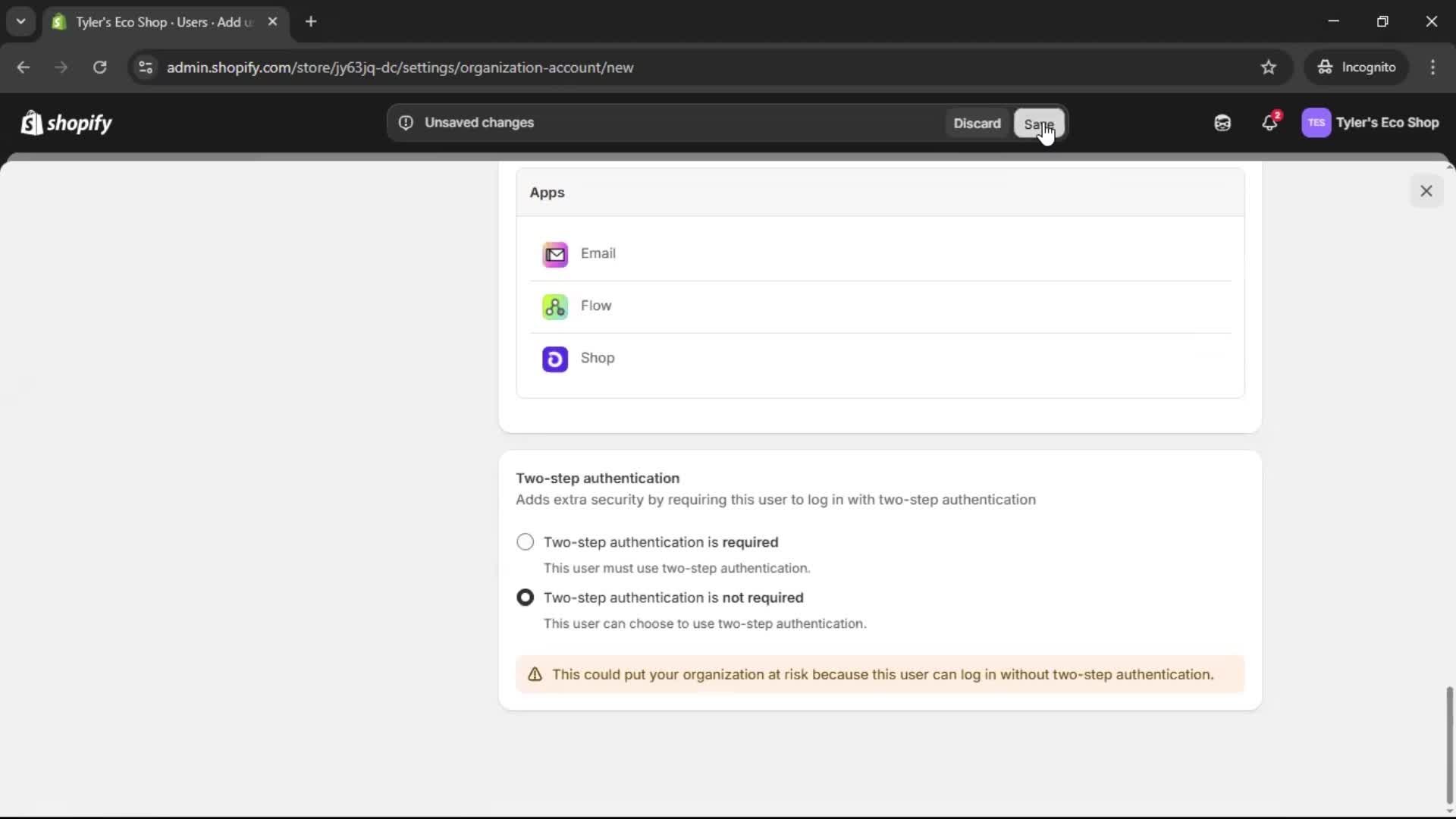 Inviting people screenshot