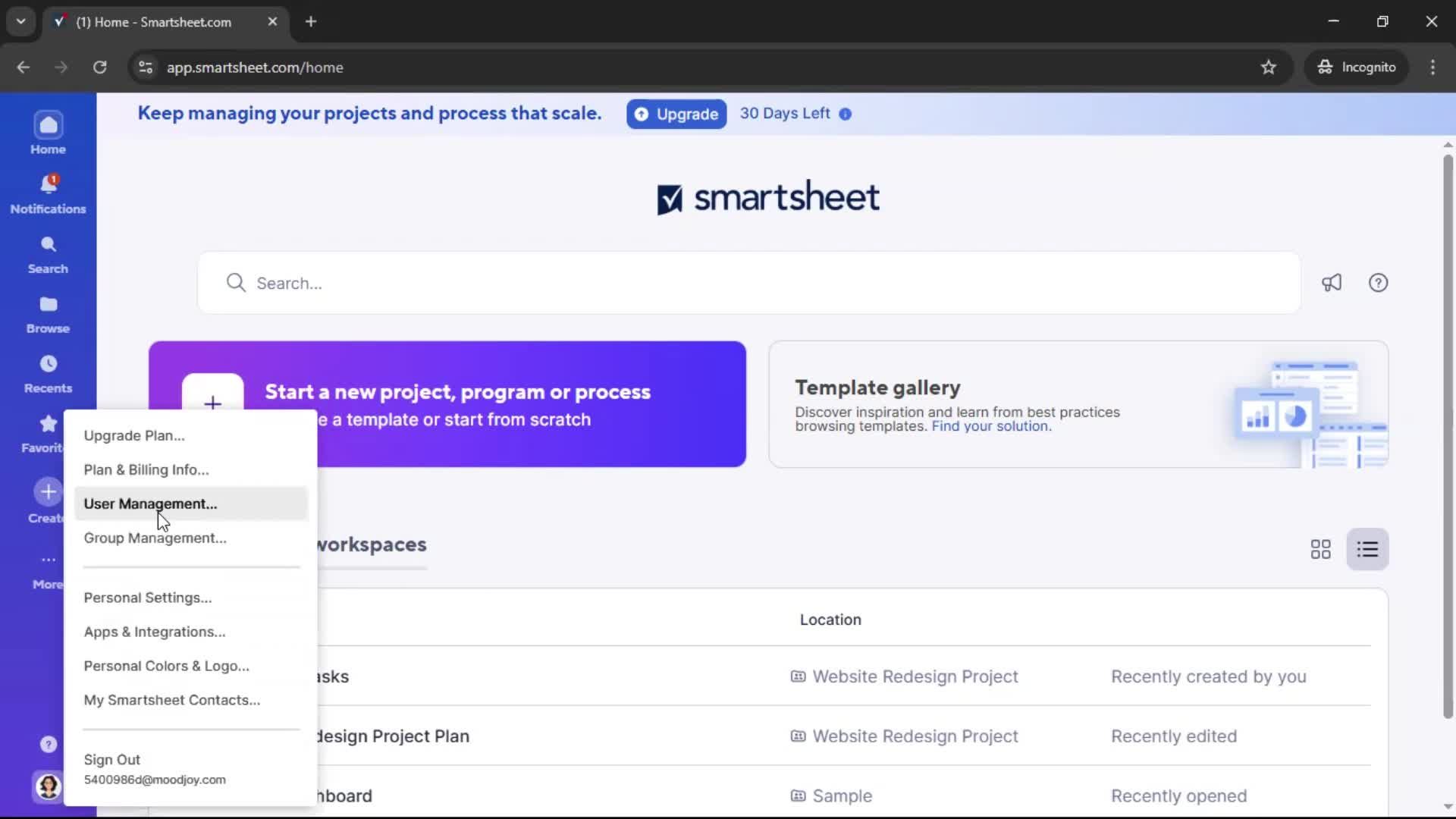 Inviting people screenshot