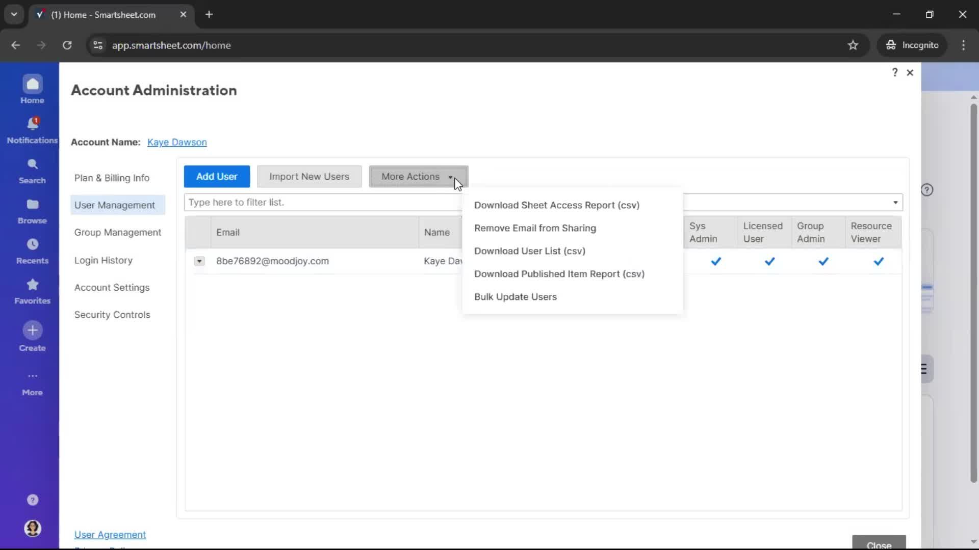 Inviting people screenshot