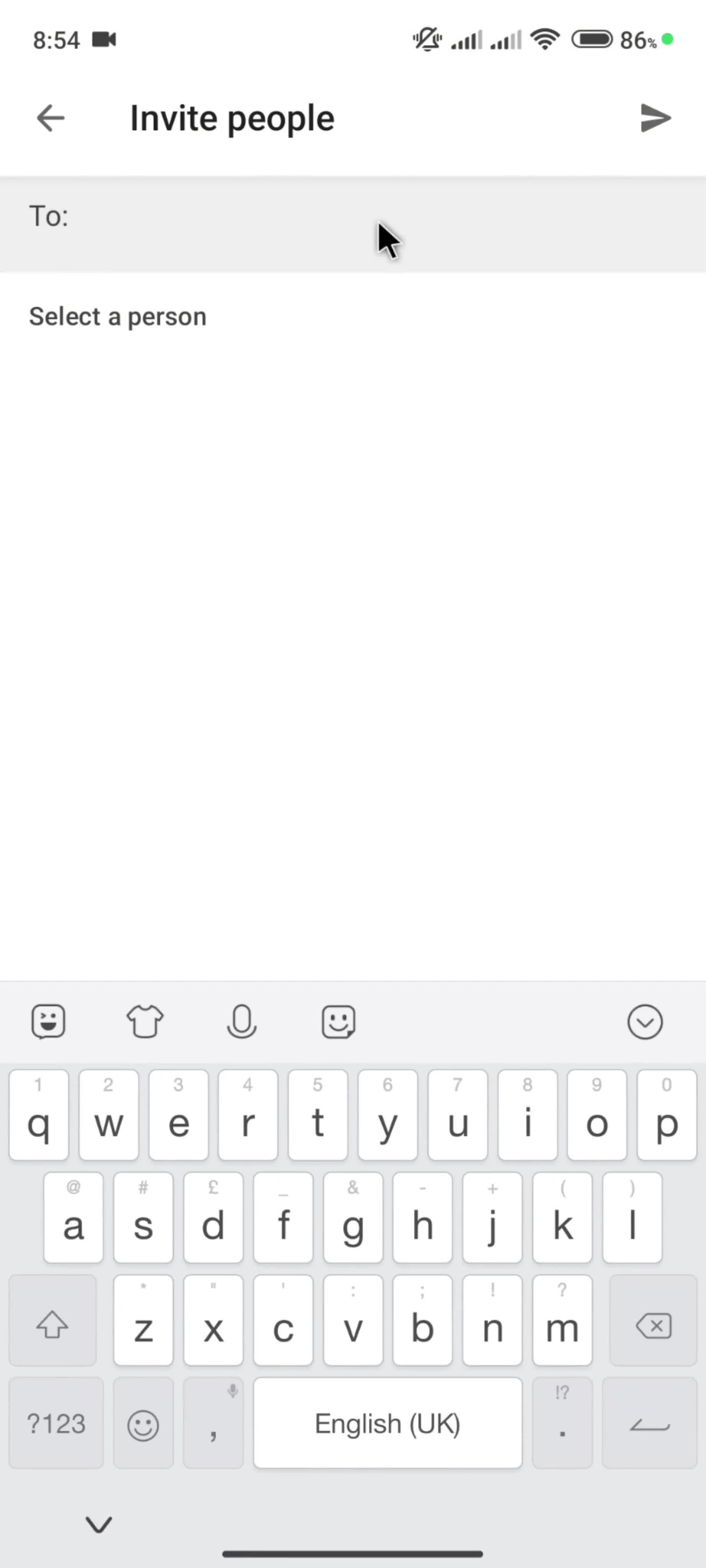 Inviting people screenshot