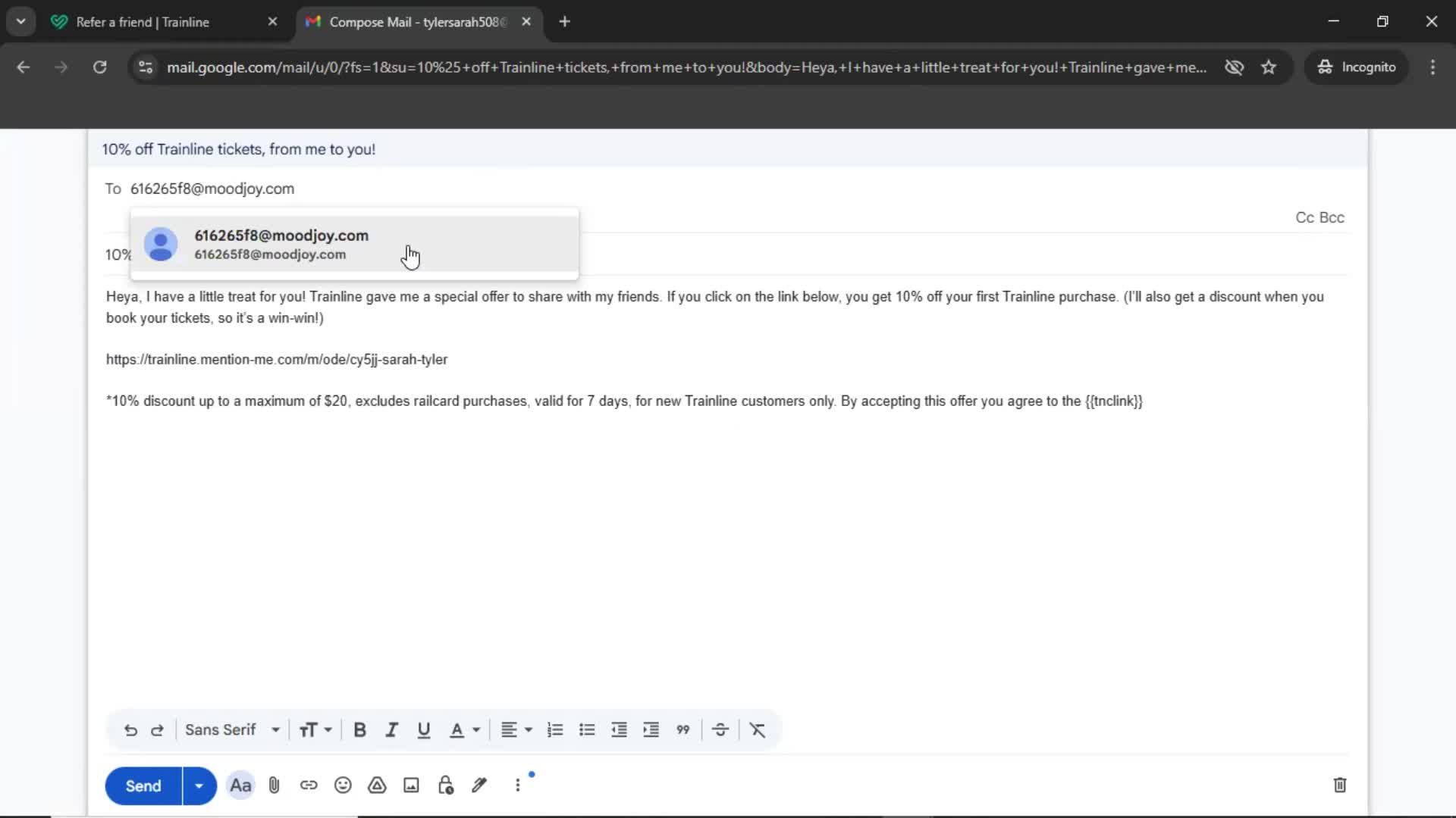 Inviting people screenshot