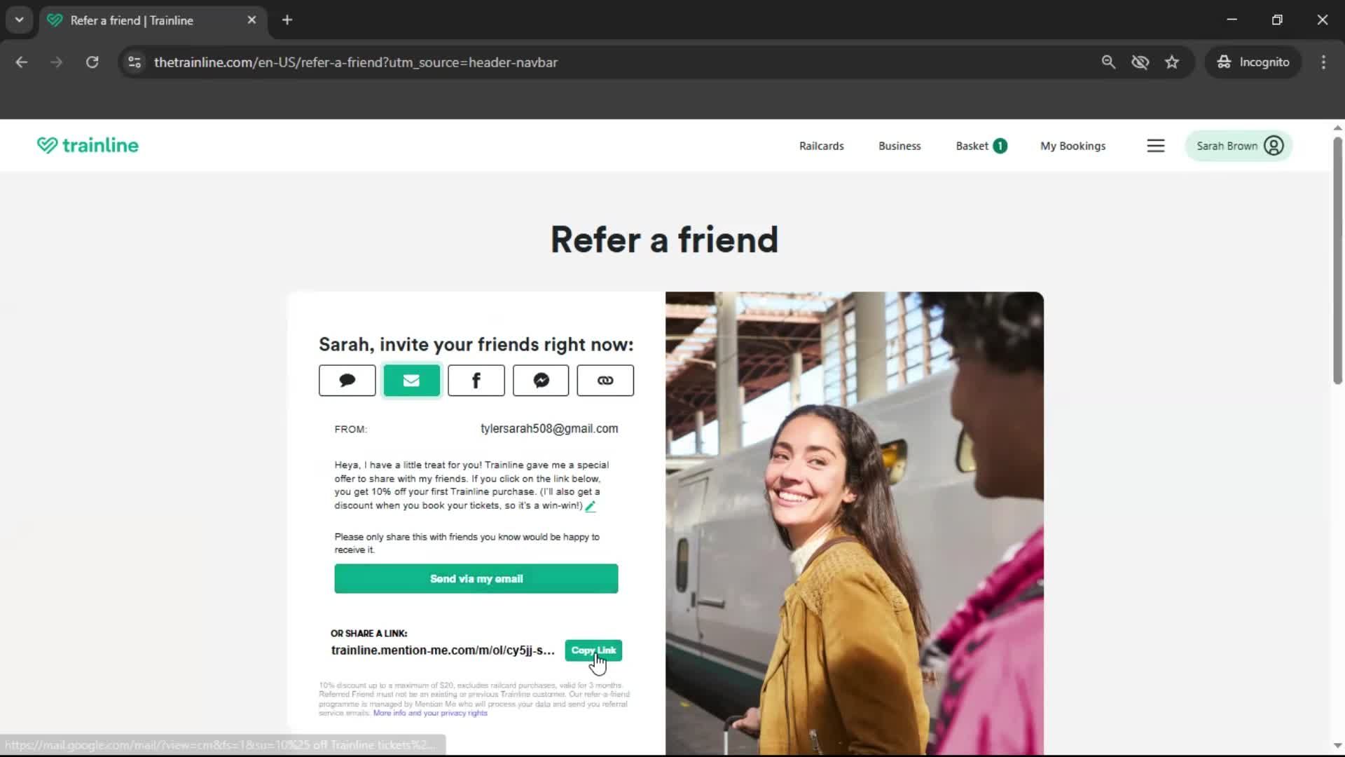 Inviting people screenshot