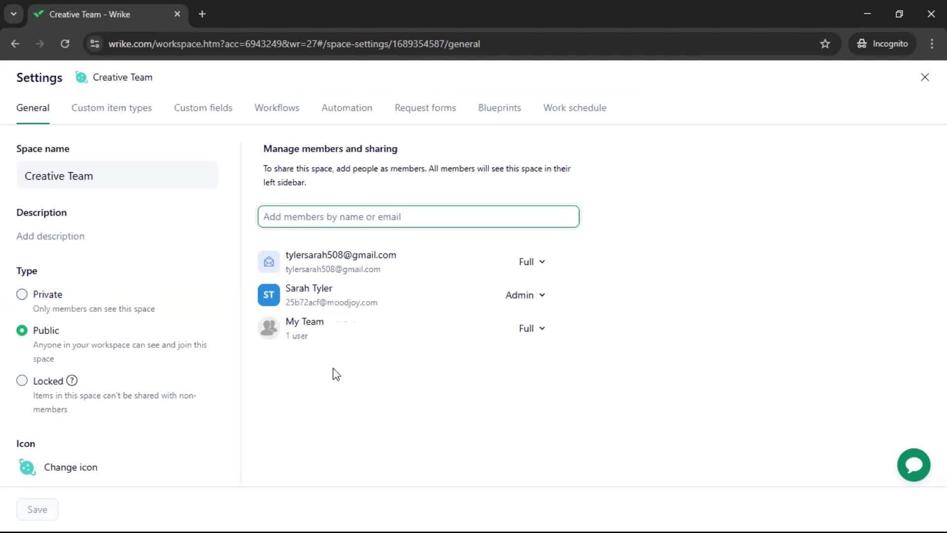 Inviting people screenshot