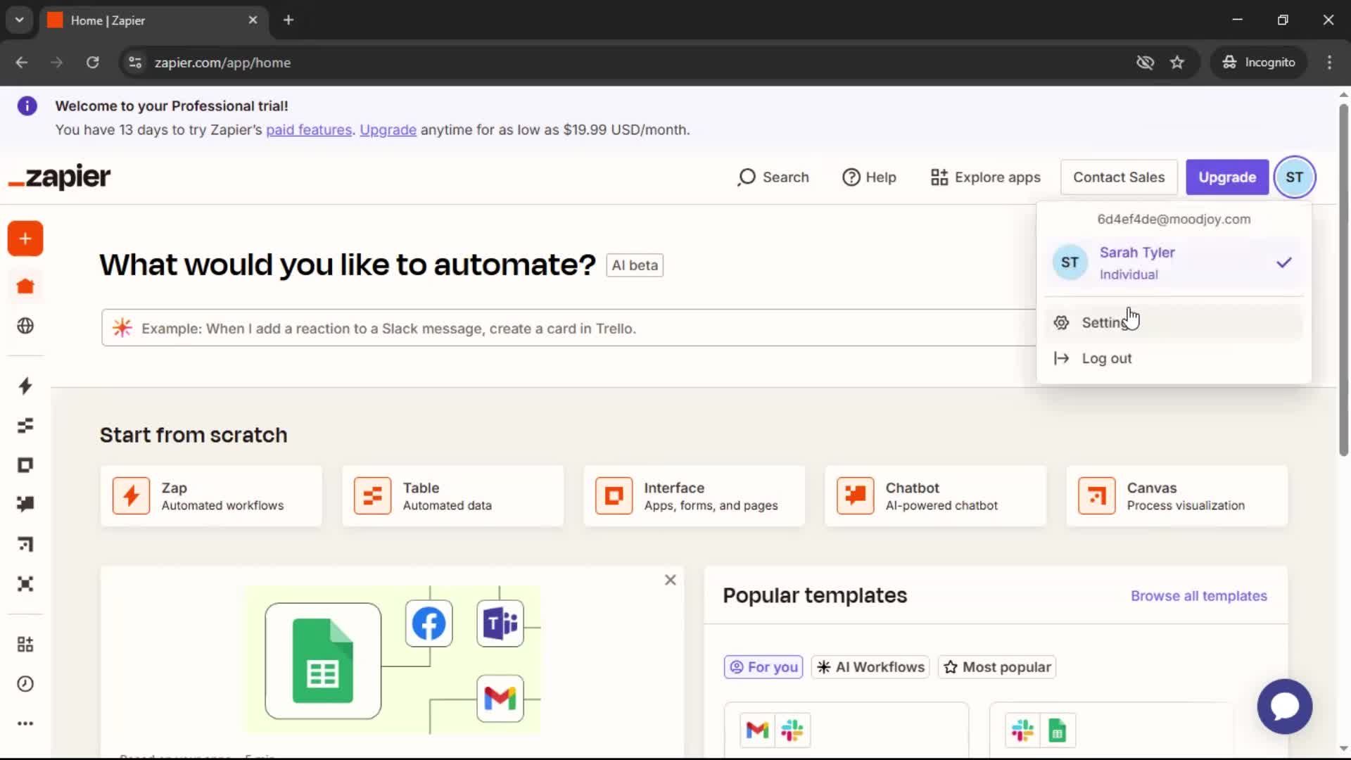 Inviting people screenshot