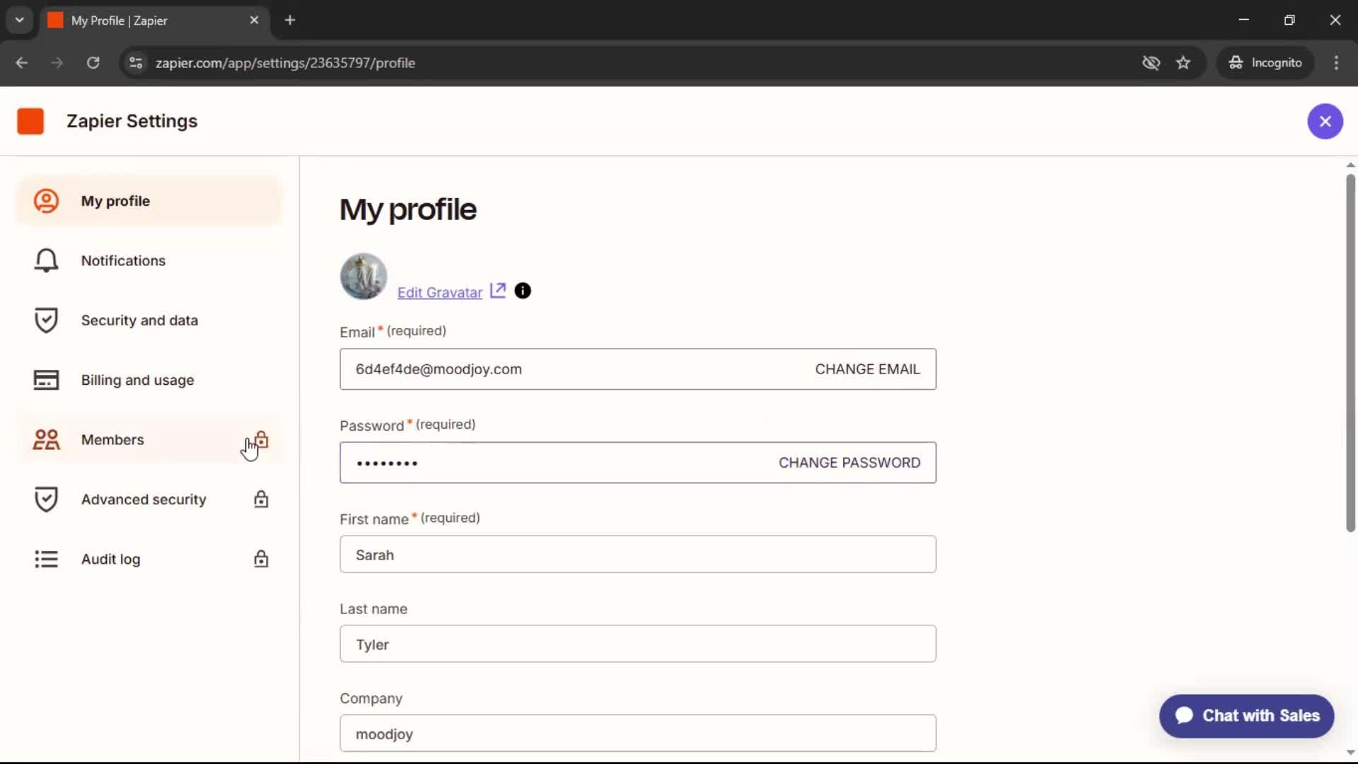 Inviting people screenshot