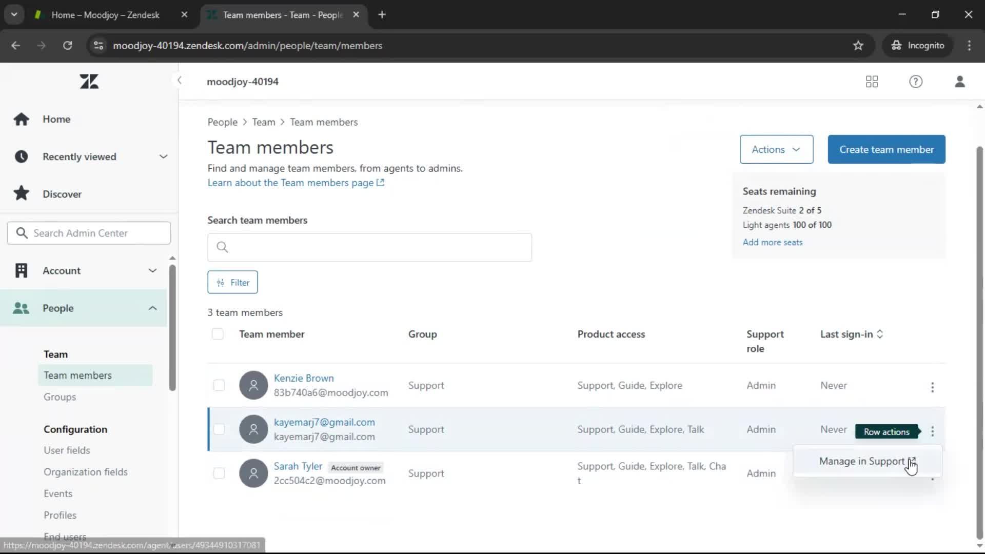 Inviting people screenshot