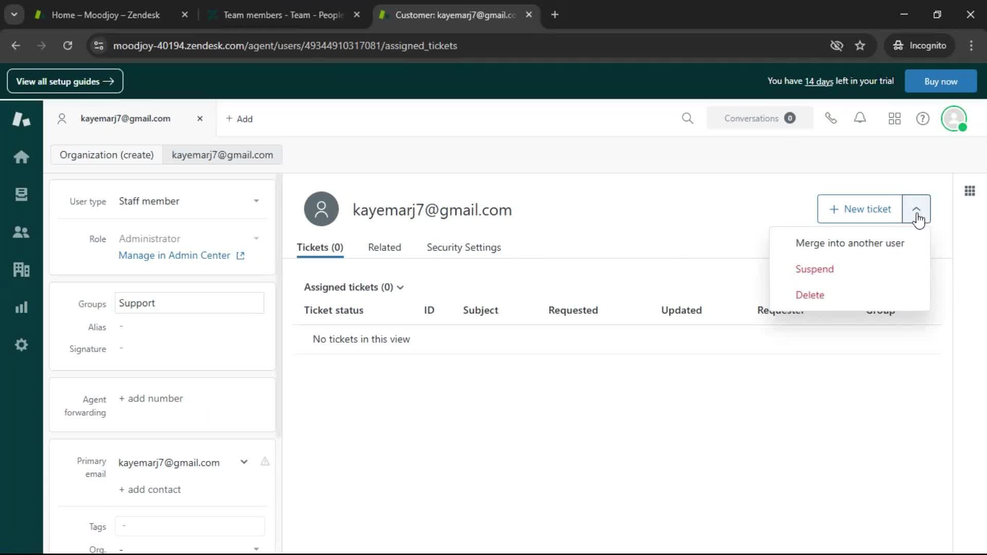 Inviting people screenshot