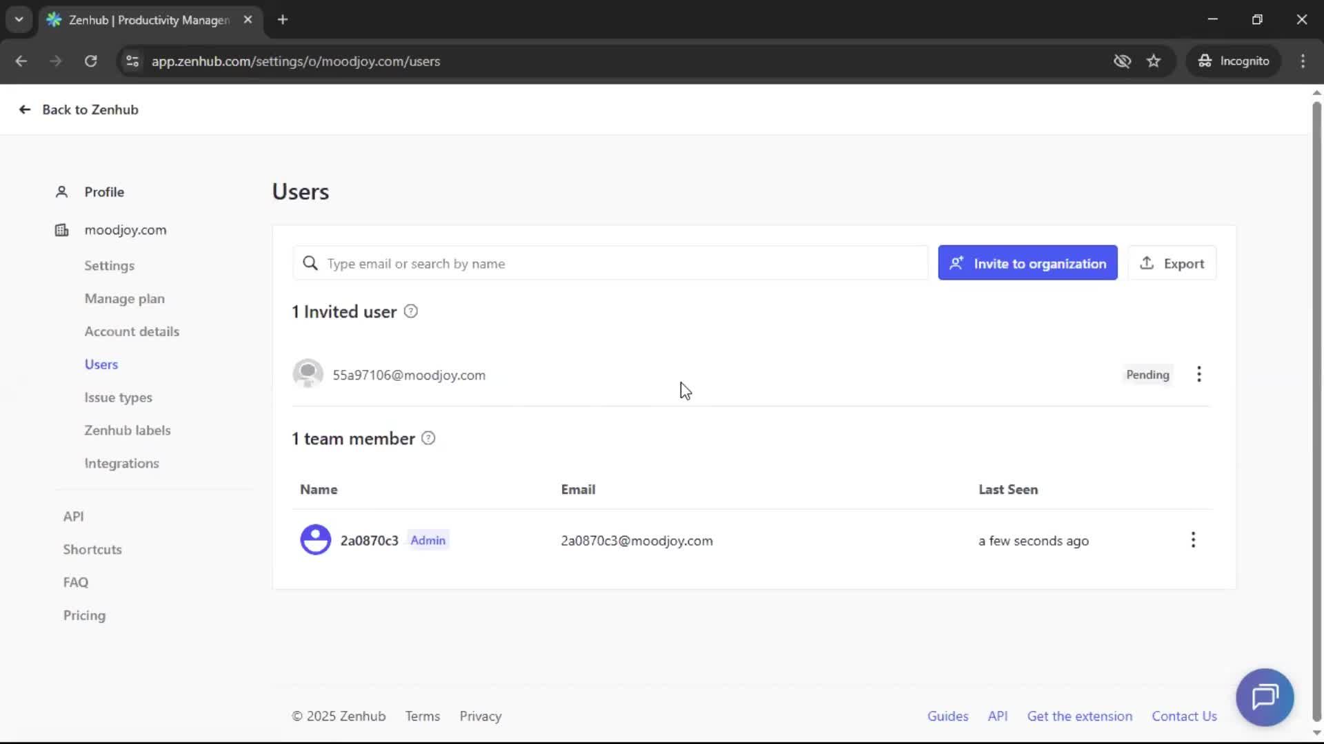 Inviting people screenshot