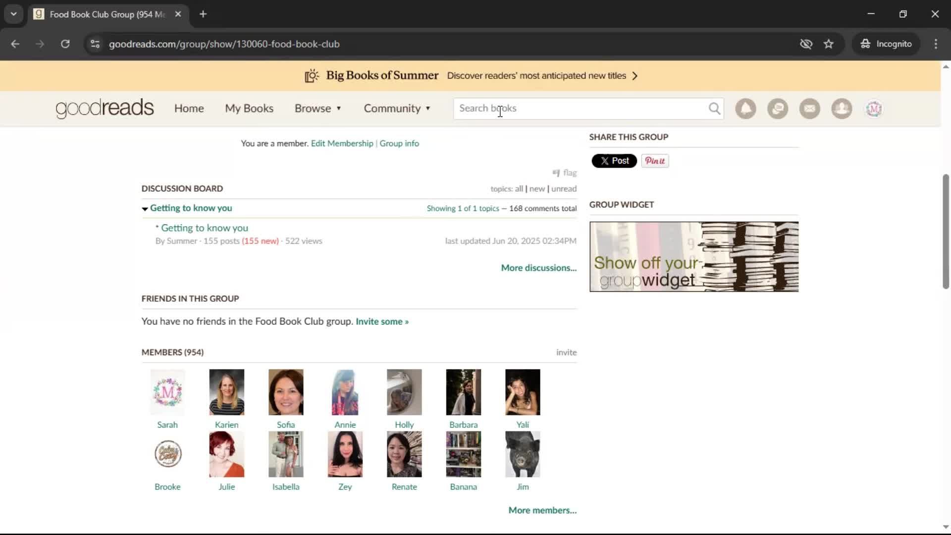 Joining a group screenshot