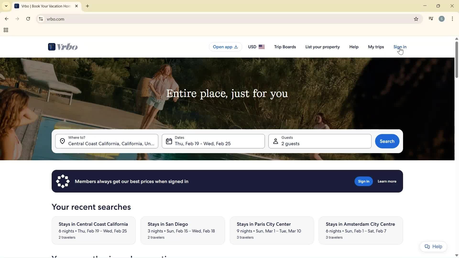 Logging in screenshot