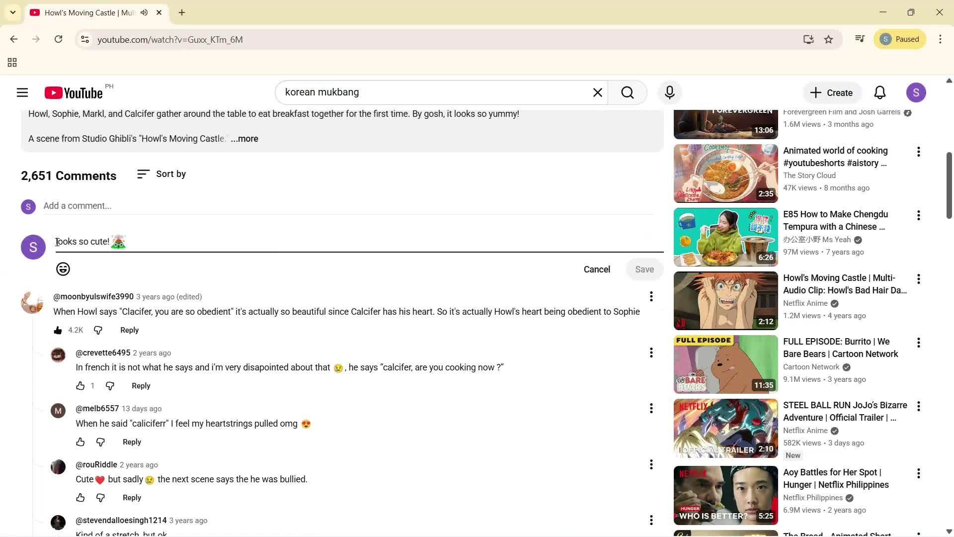 Adding comments screenshot