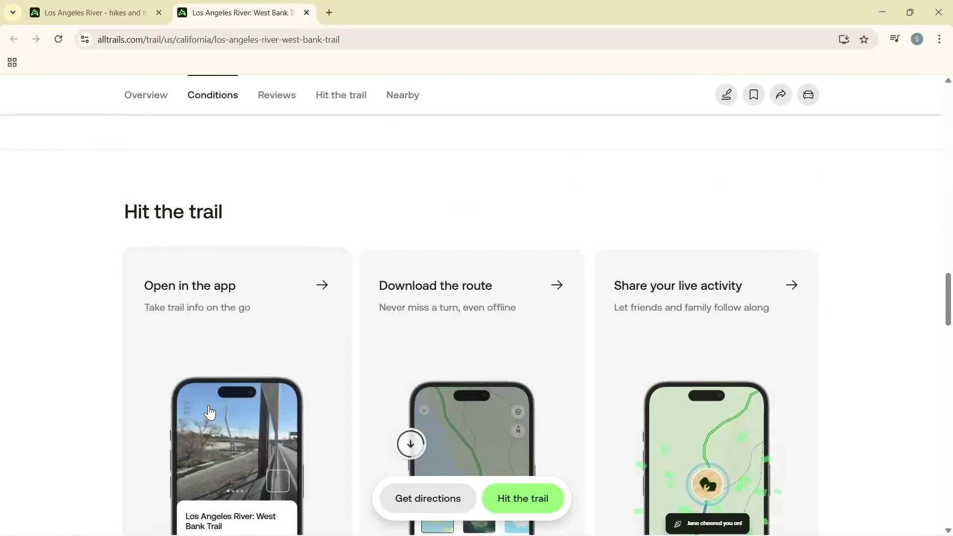 Leaving a review screenshot