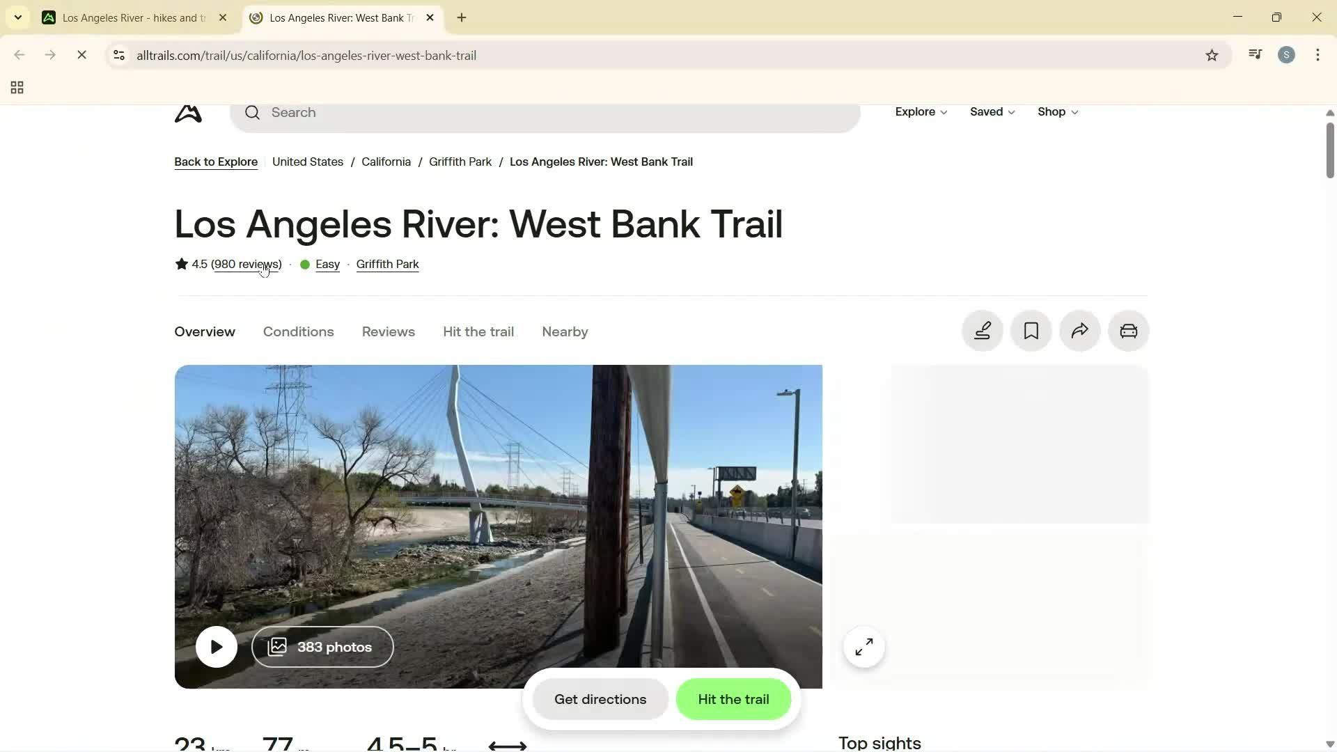 Leaving a review screenshot