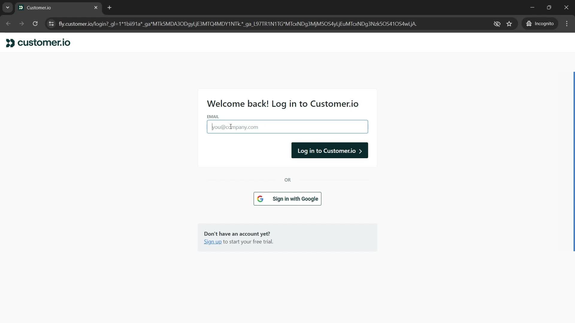 Logging in on Customer.io video thumbnail