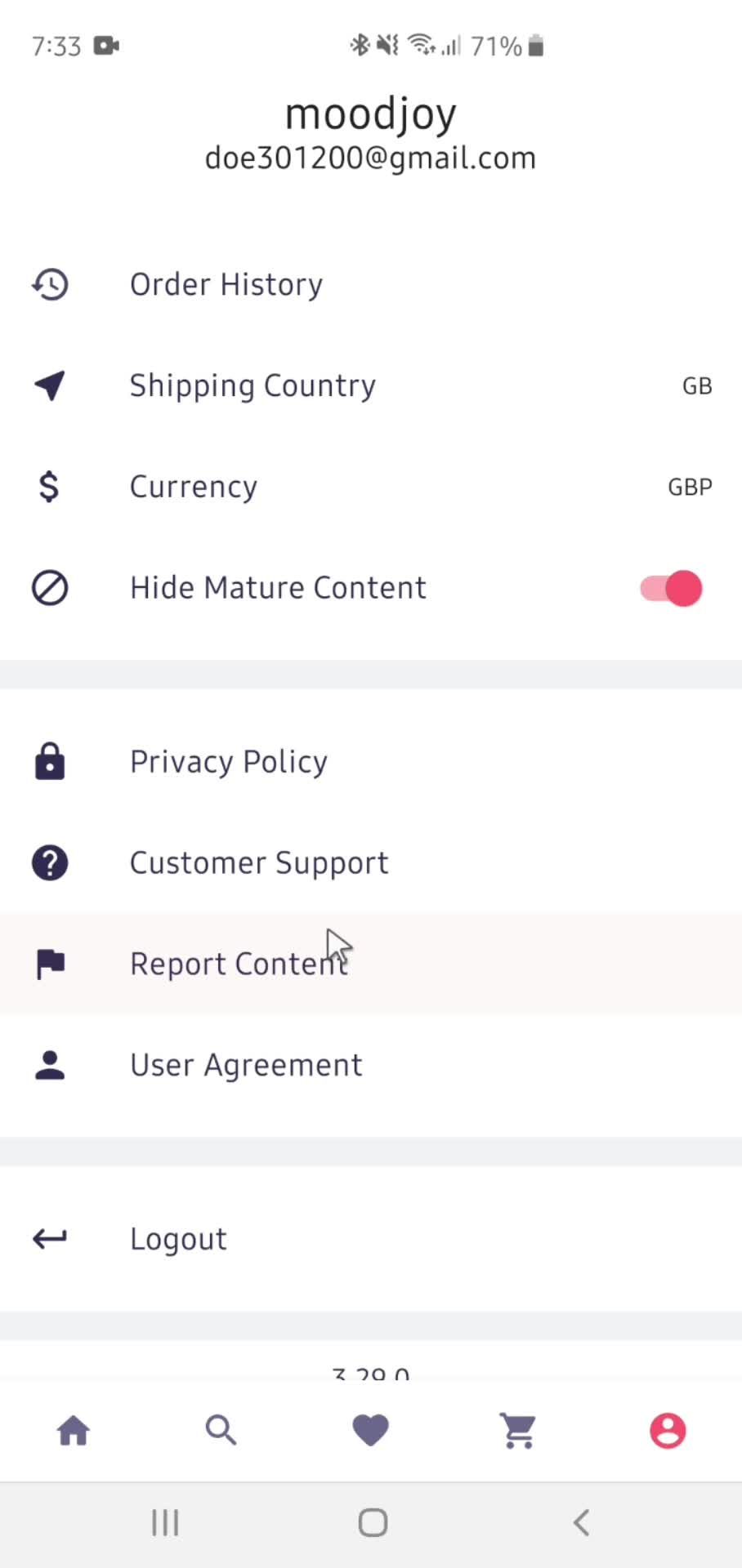 Logging in screenshot