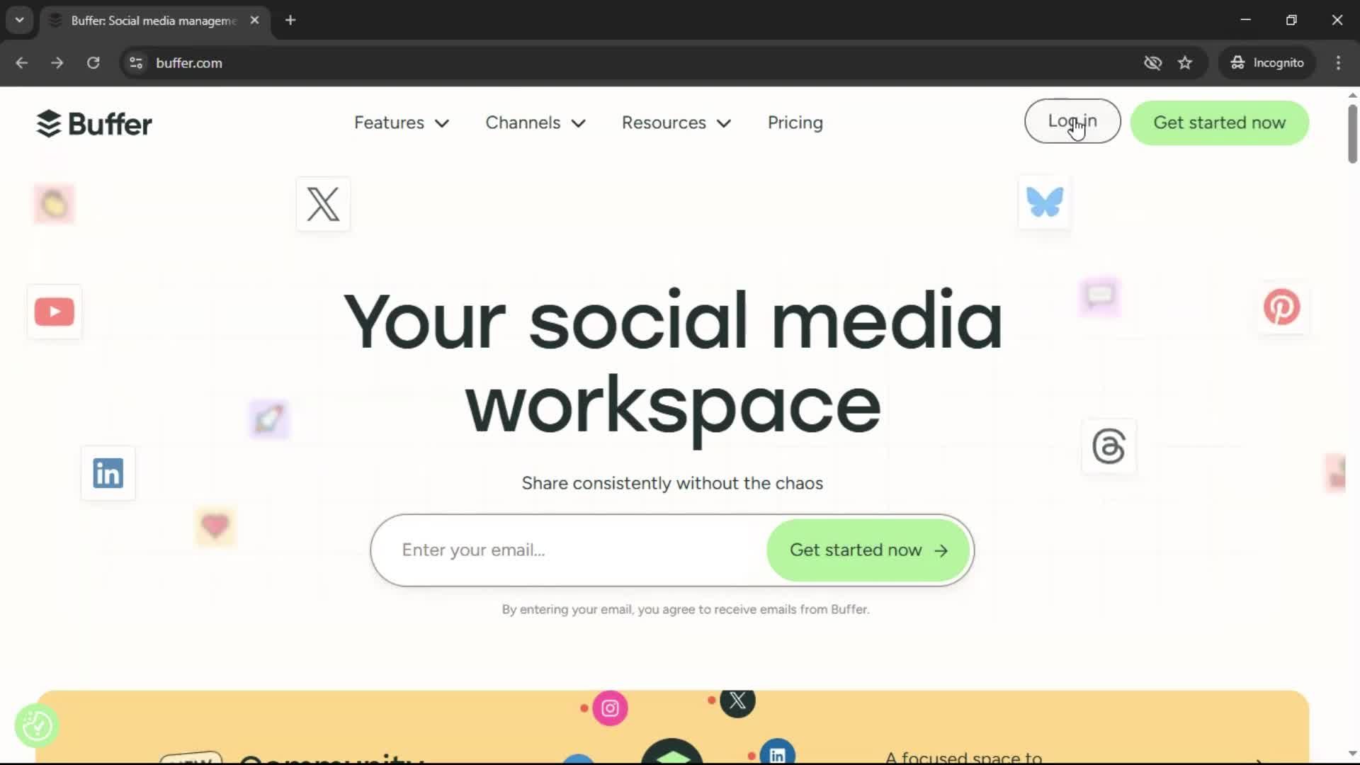 Logging in on Buffer video thumbnail