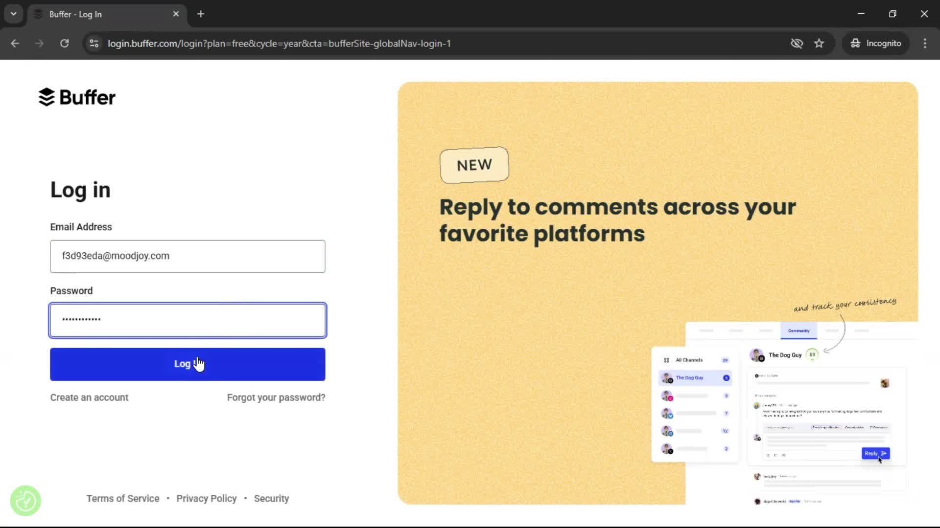 Logging in on Buffer video thumbnail