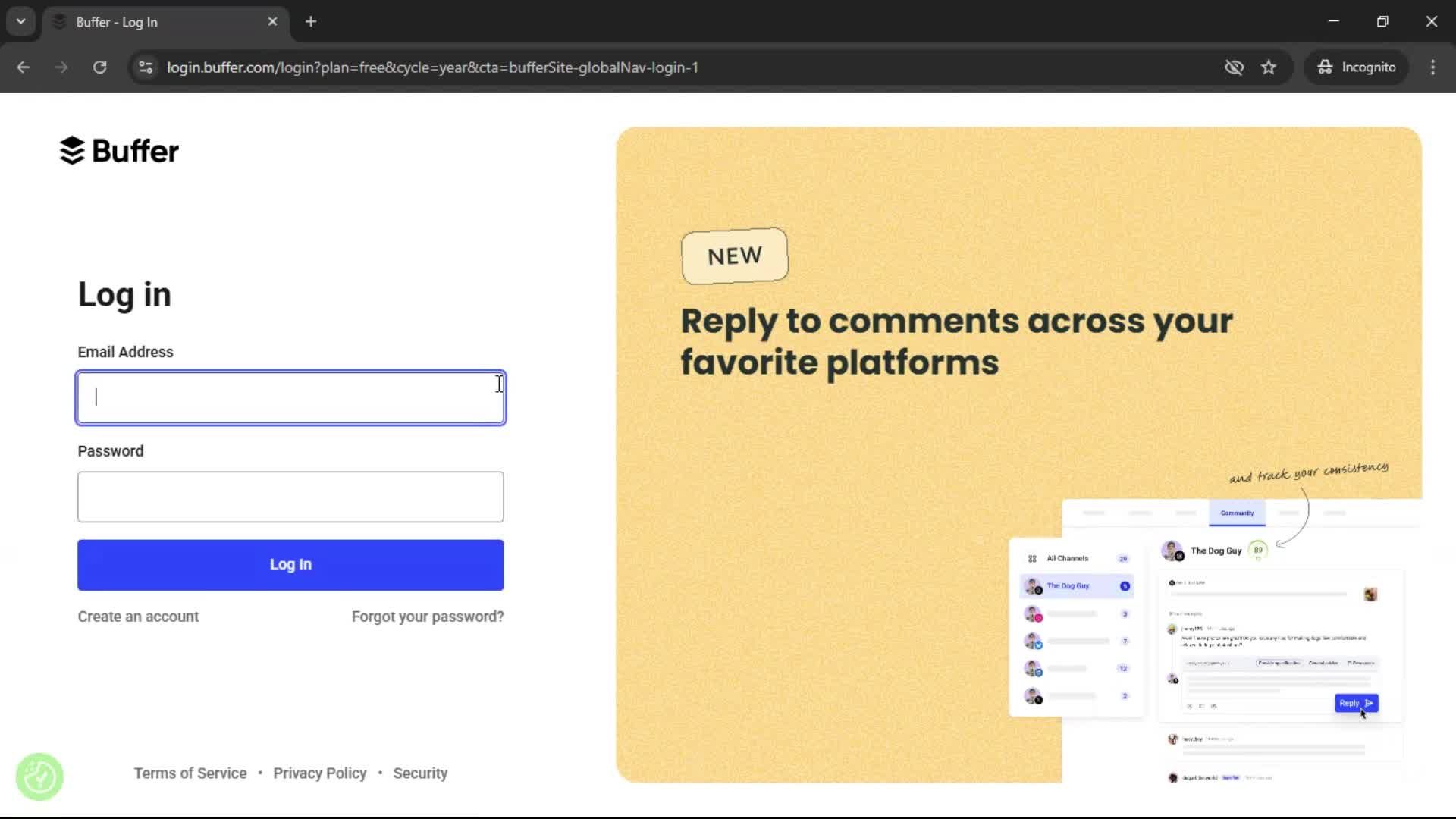 Logging in on Buffer video thumbnail