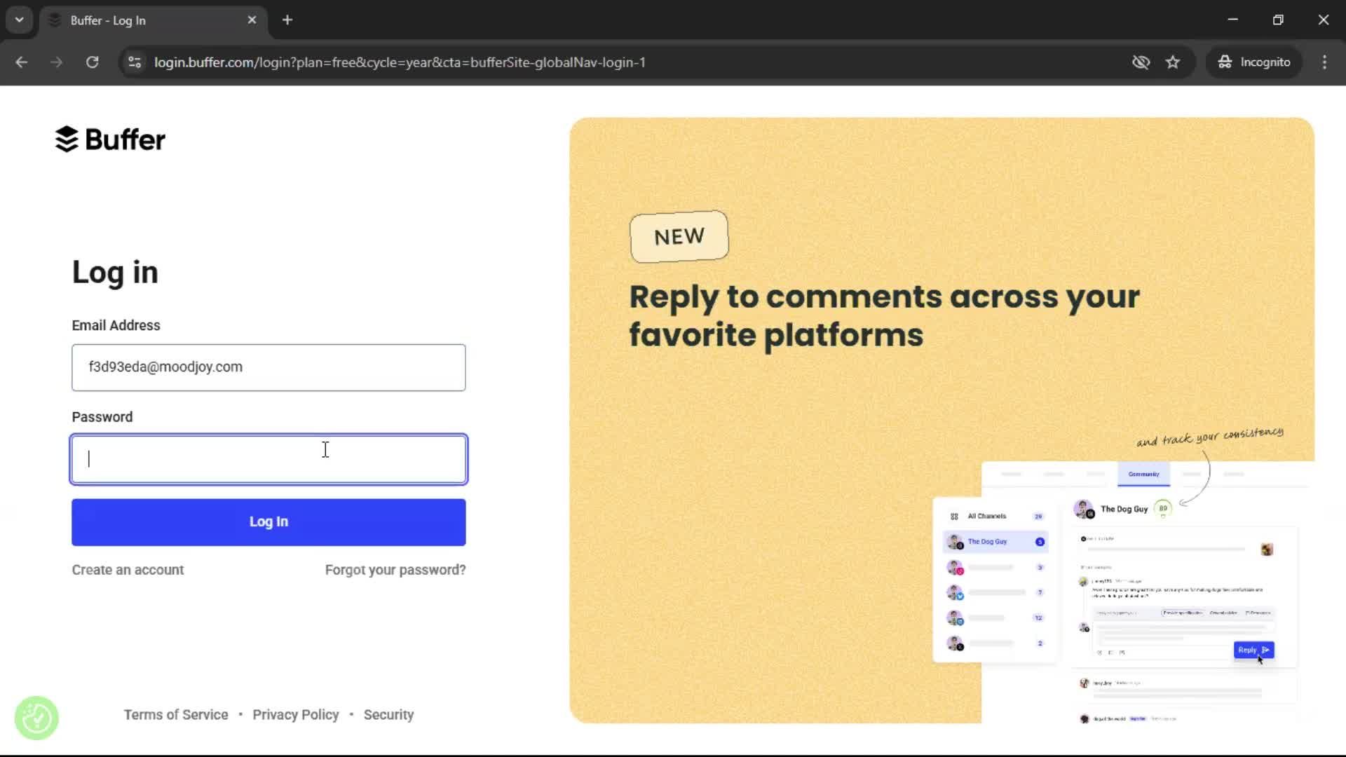 Logging in on Buffer video thumbnail