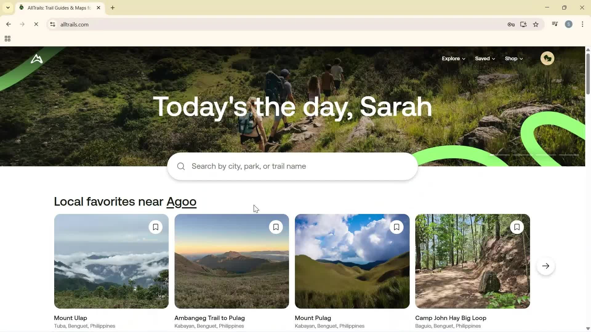 Logging in screenshot