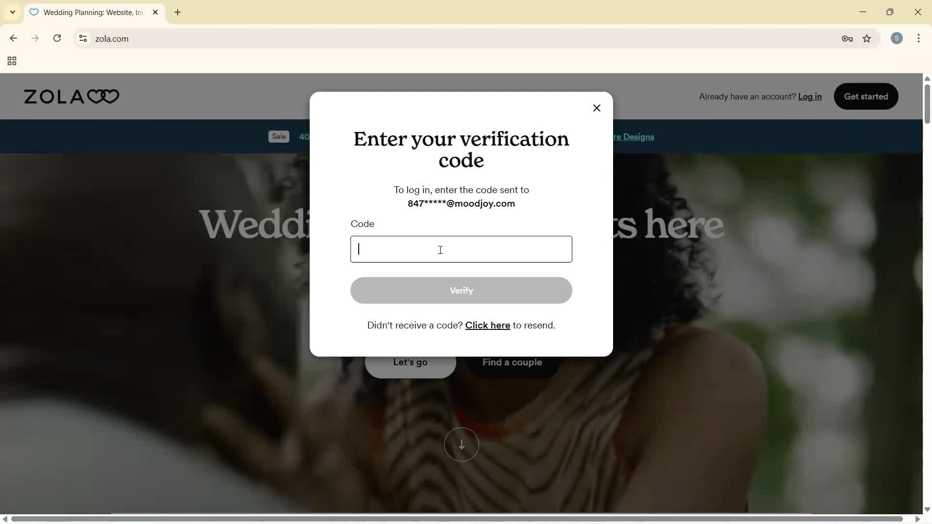 Logging in screenshot