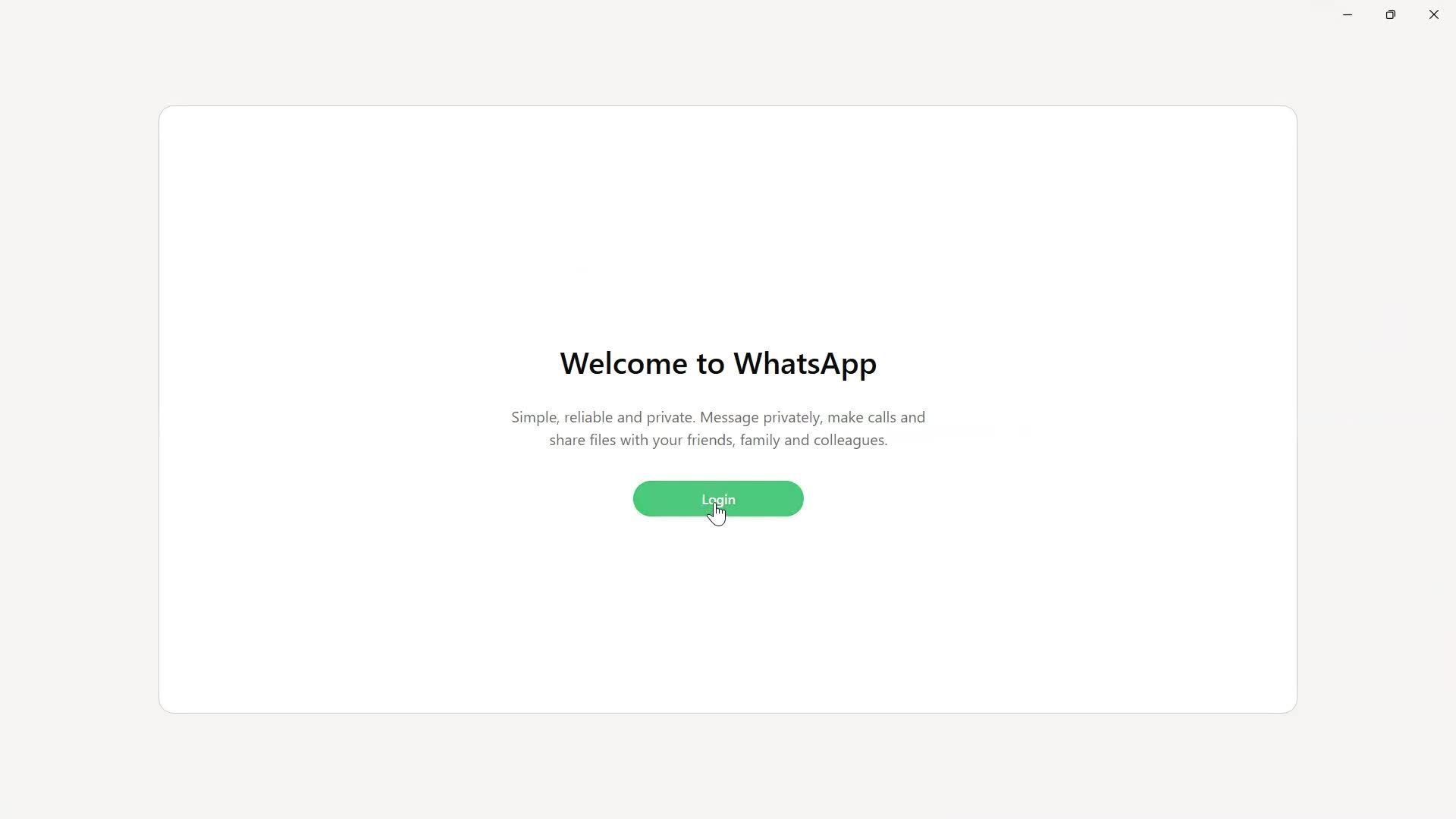 Logging in screenshot