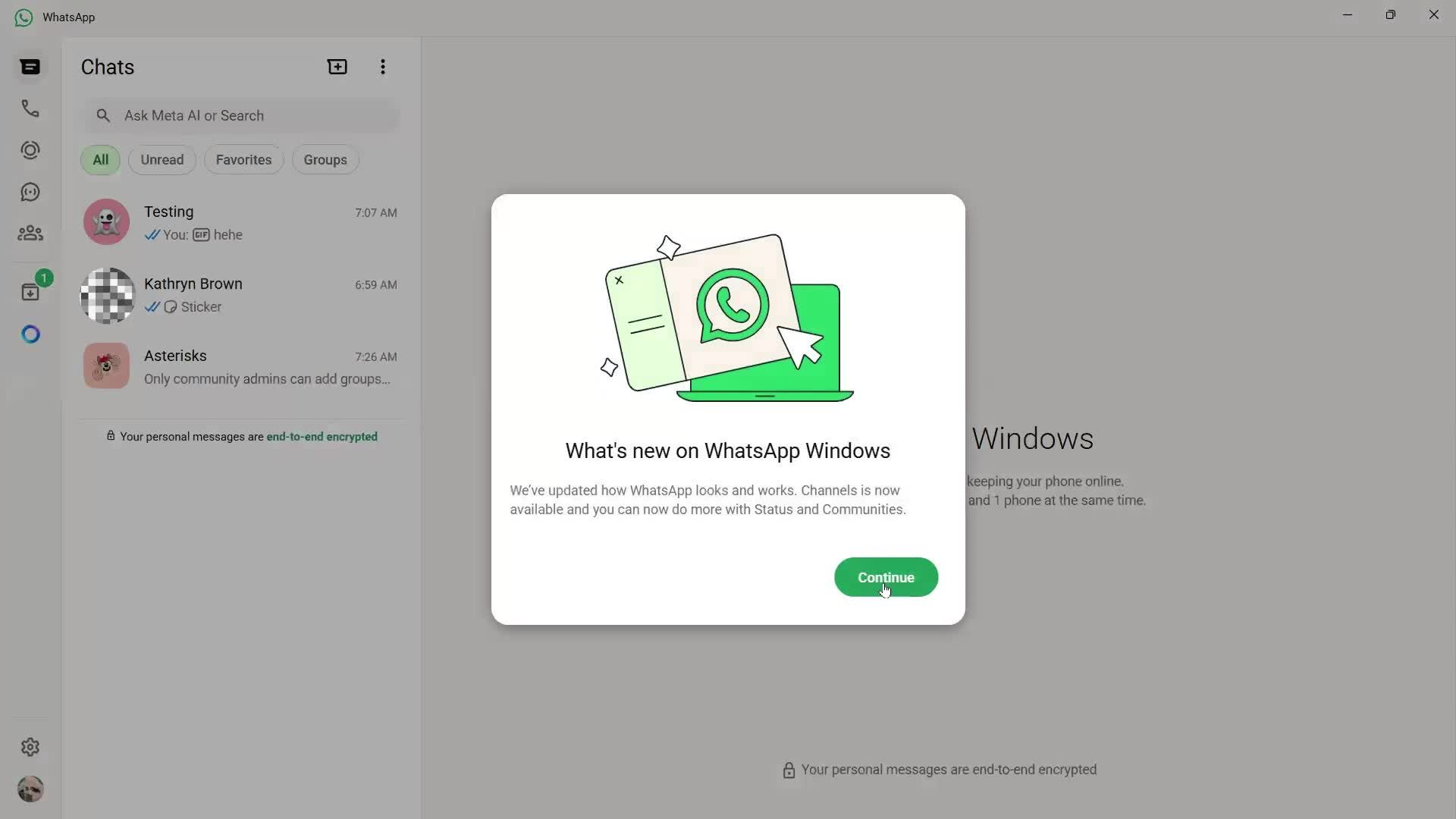 Logging in screenshot