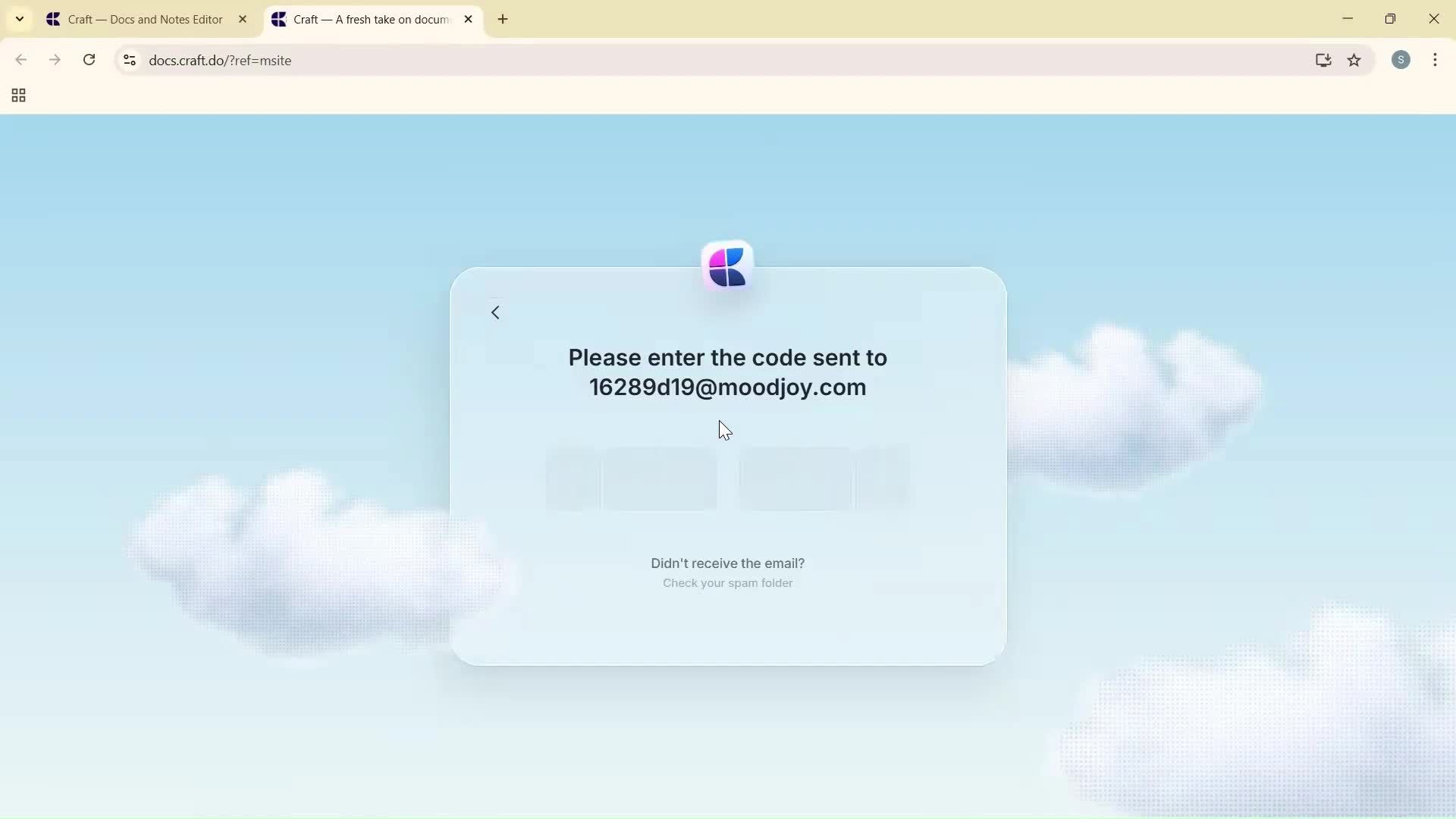Logging in screenshot
