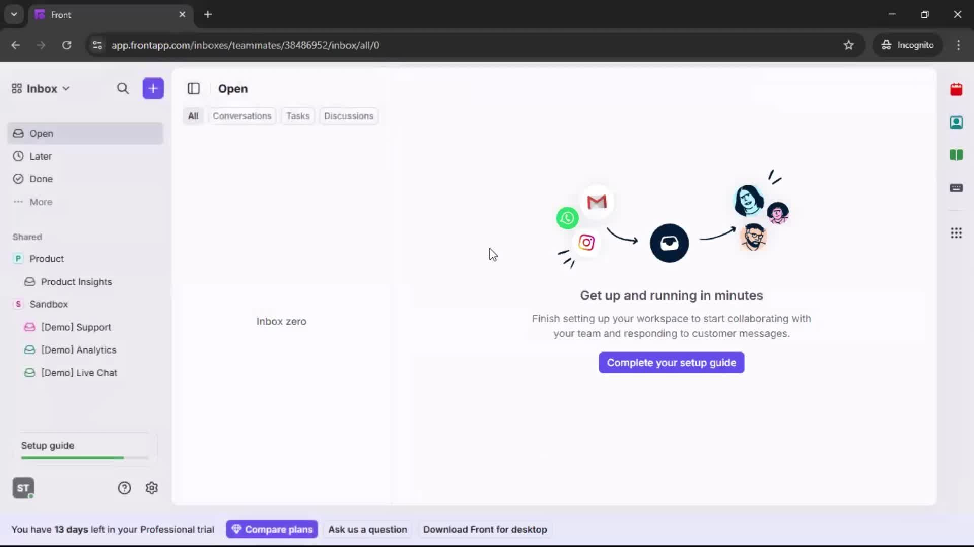 Logging in screenshot