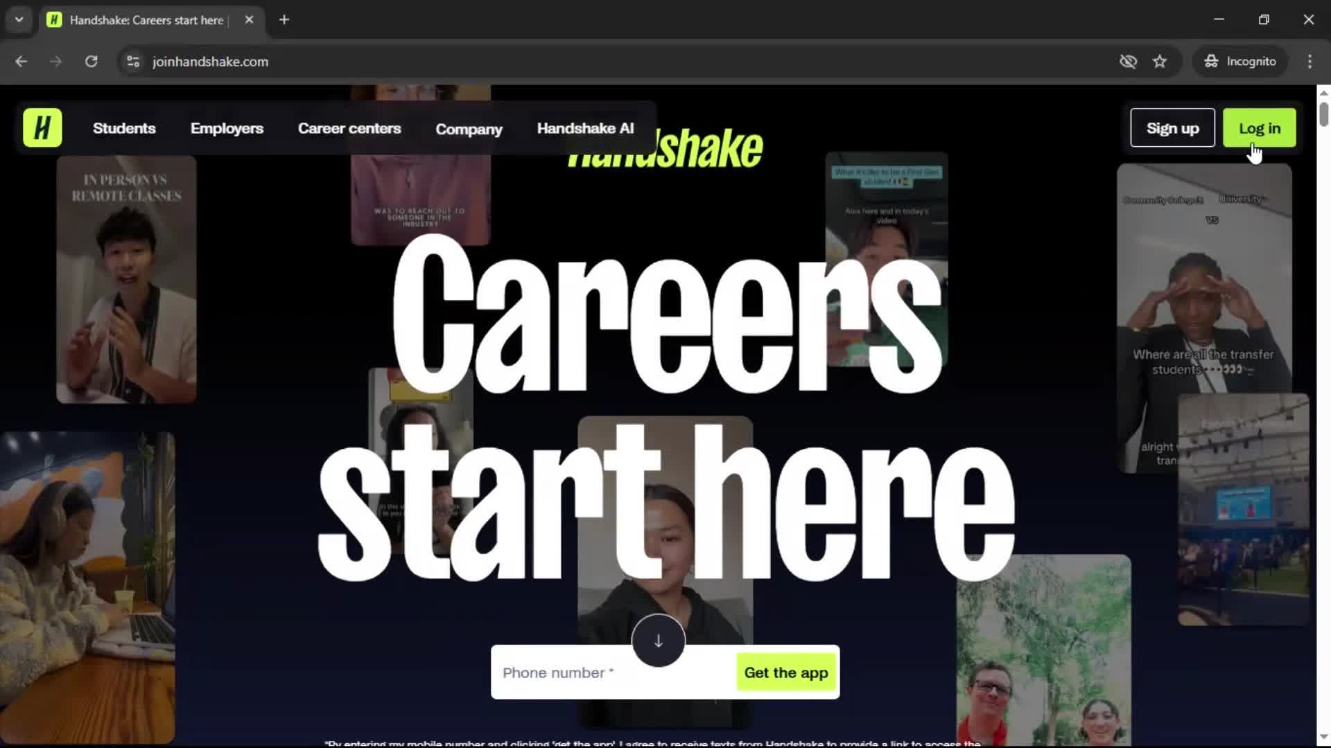 Logging in on Handshake video thumbnail