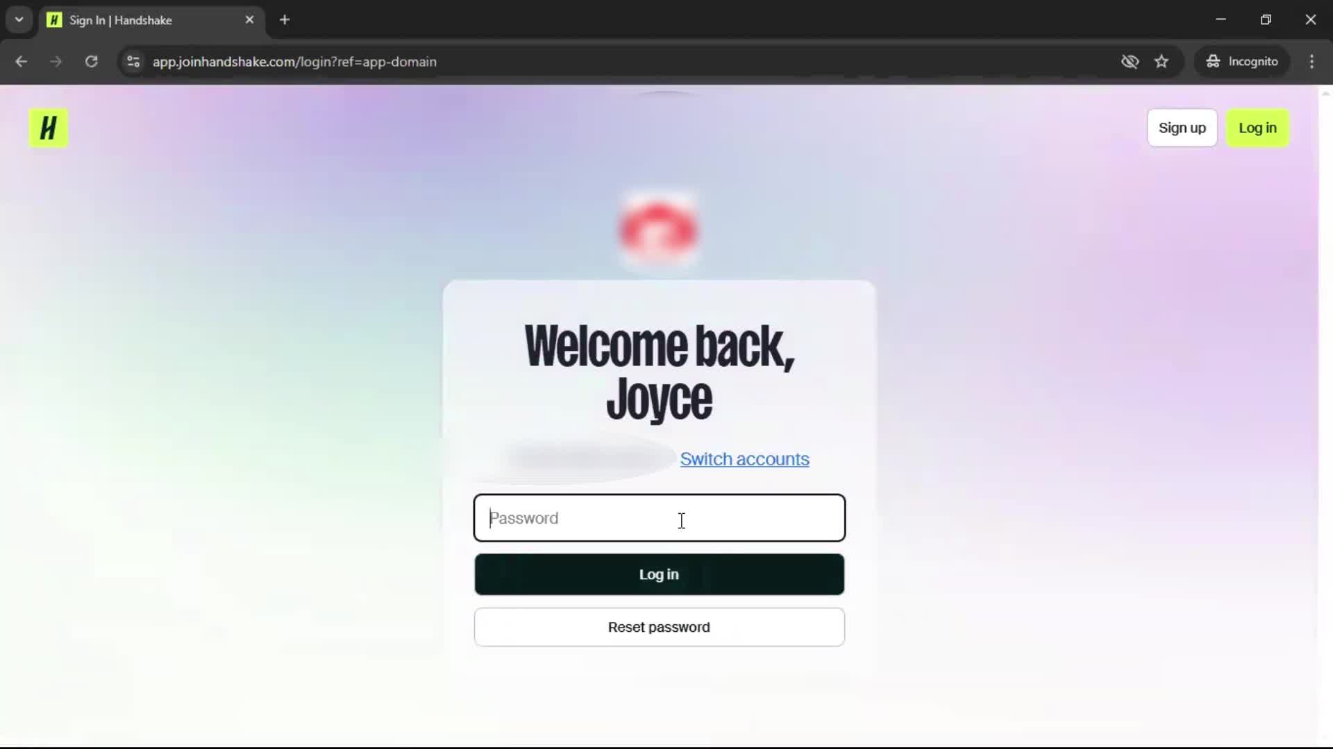 Logging in on Handshake video thumbnail