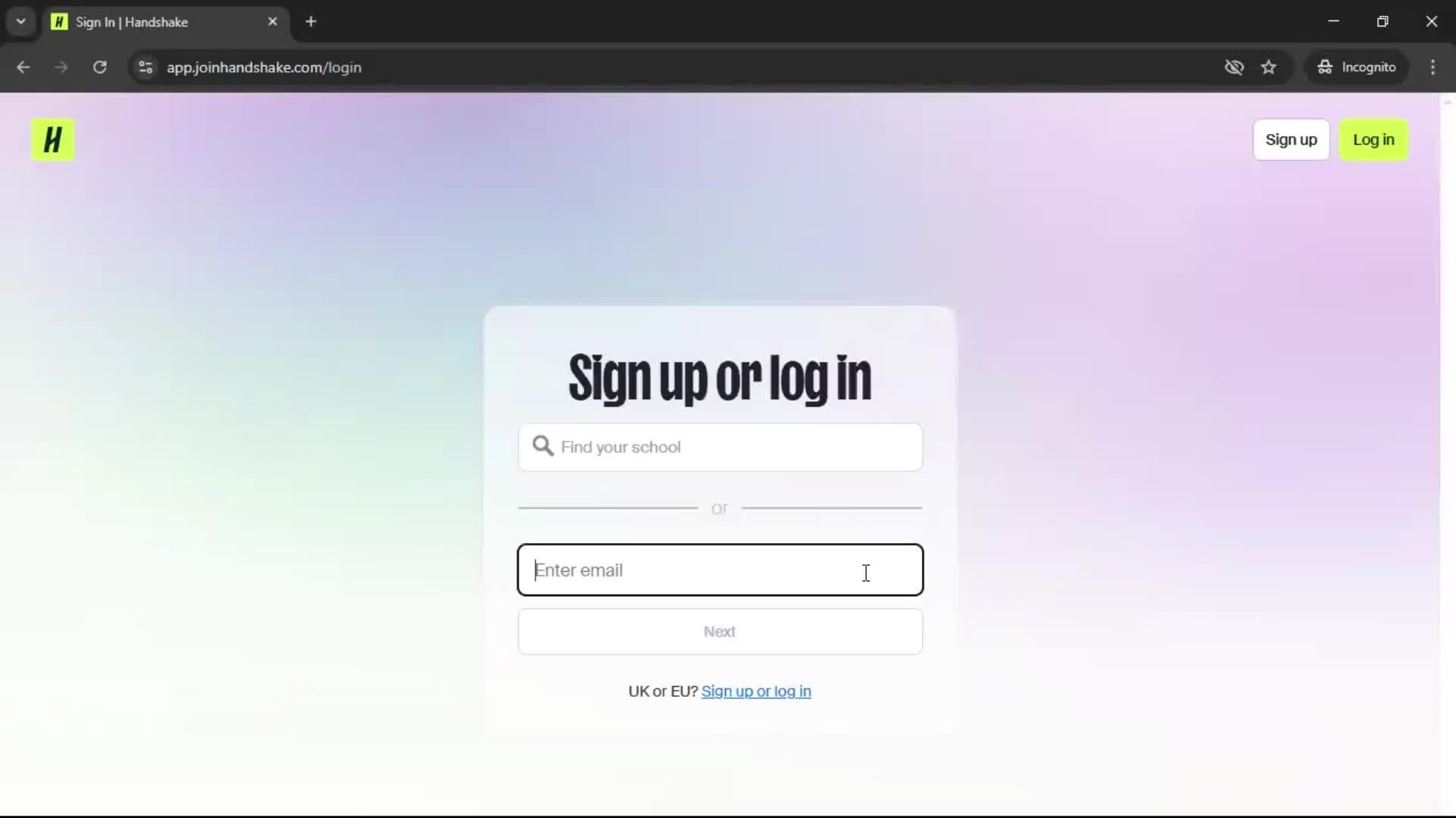 Logging in on Handshake video thumbnail
