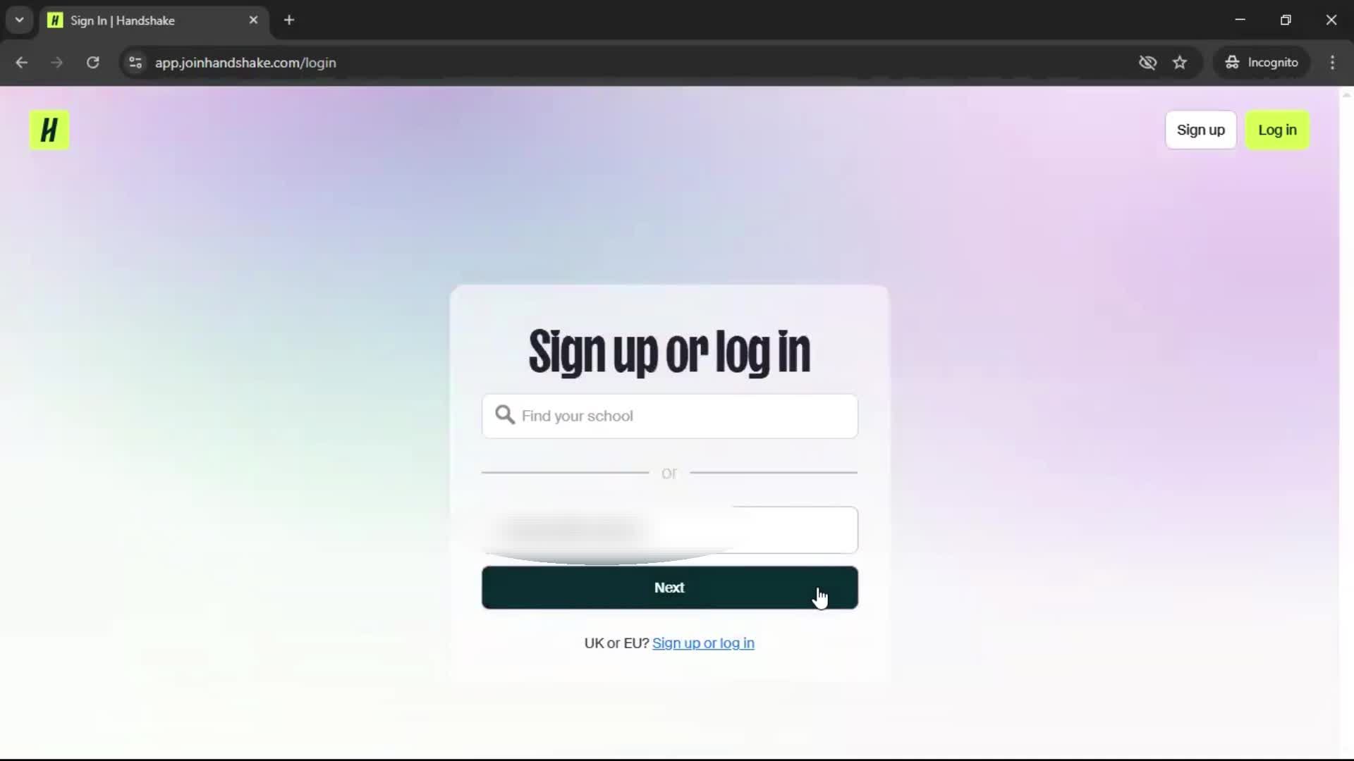 Logging in on Handshake video thumbnail