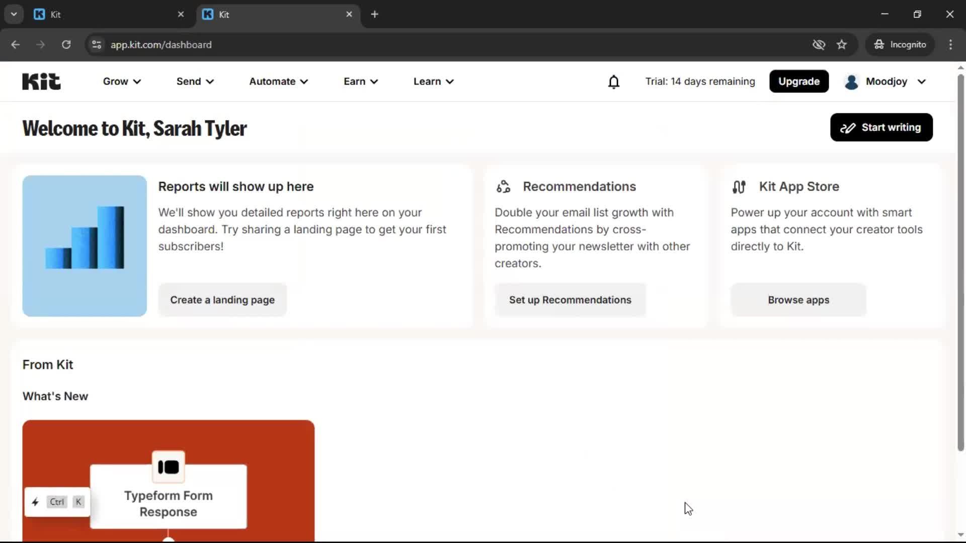 Logging in screenshot