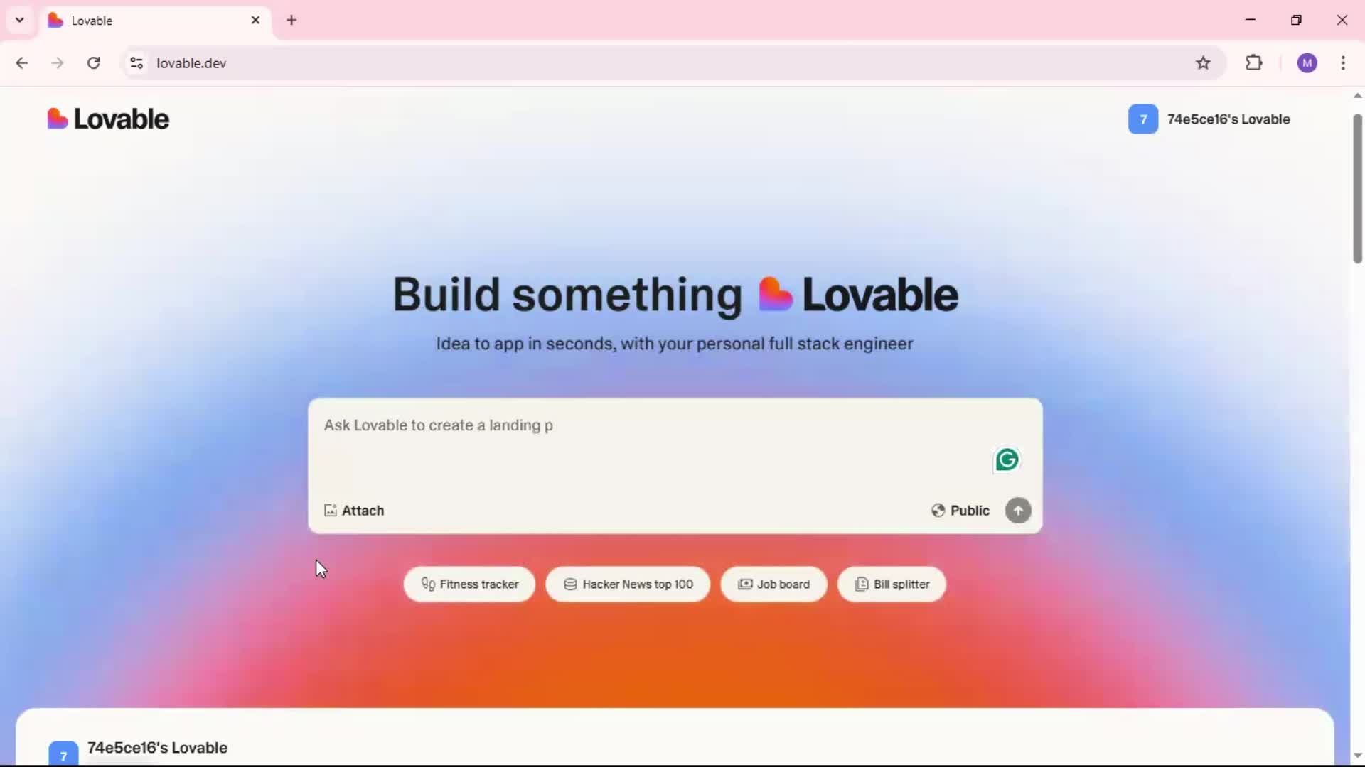 Logging in screenshot