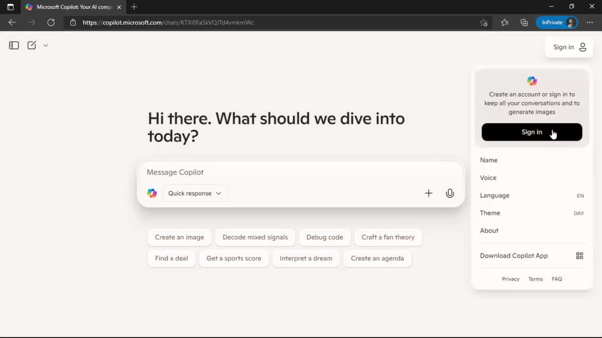 Logging in screenshot
